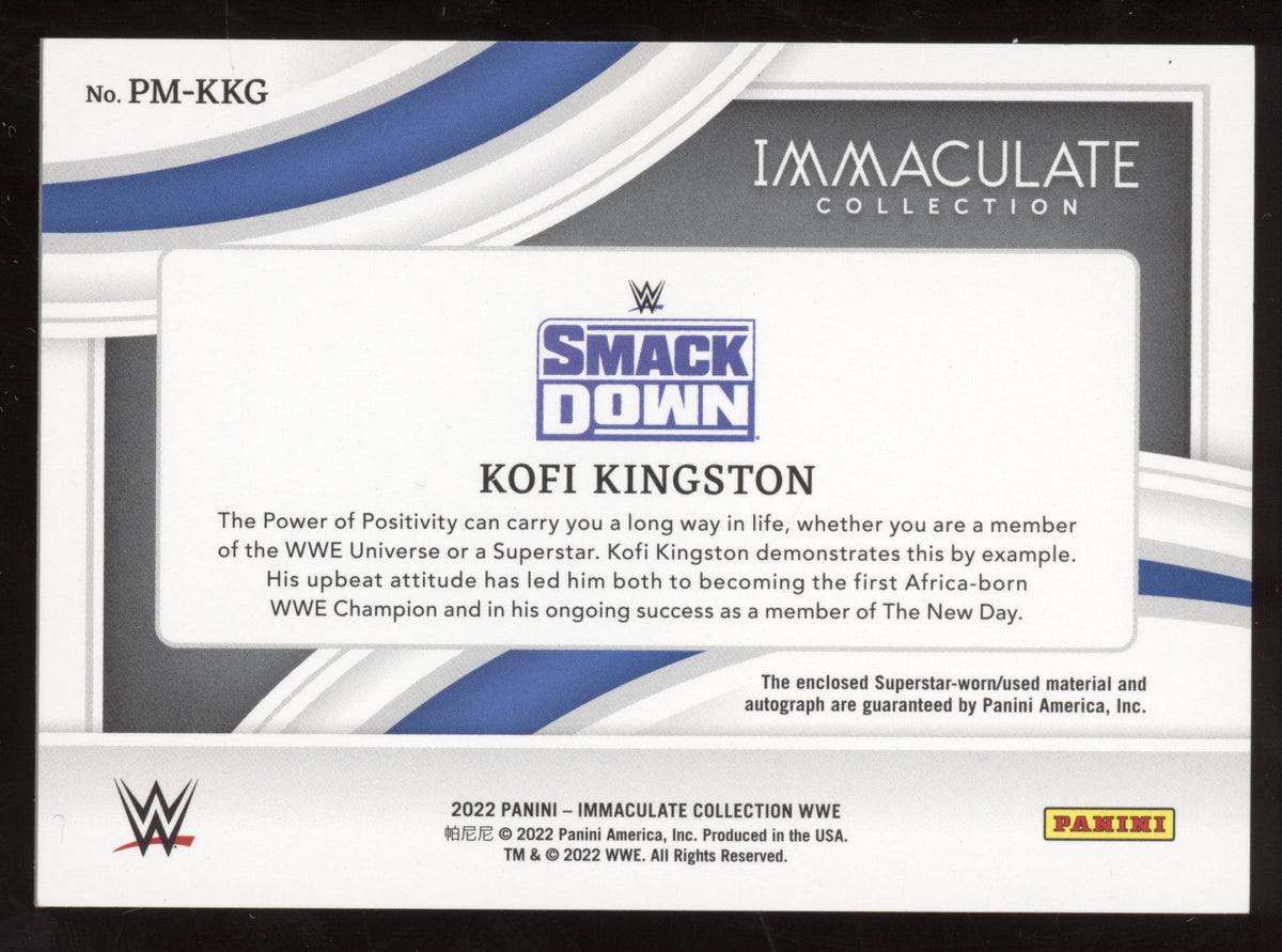 2022 Panini Immaculate Collection Kofi Kingston #KKG 08/10 Superstar-worn Auto
