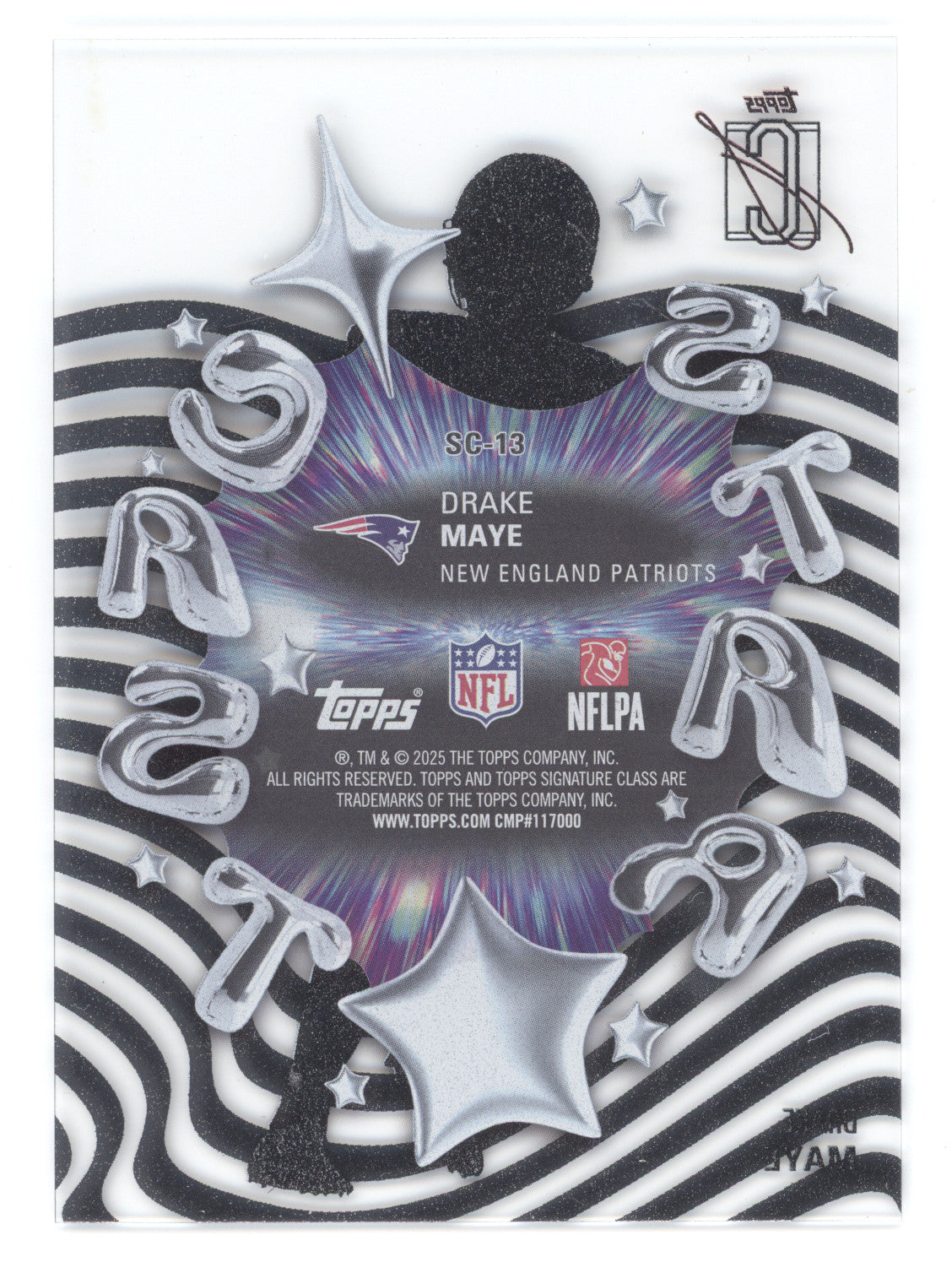 2025 Topps Signature Class Drake Maye #SC-13 Star Cast