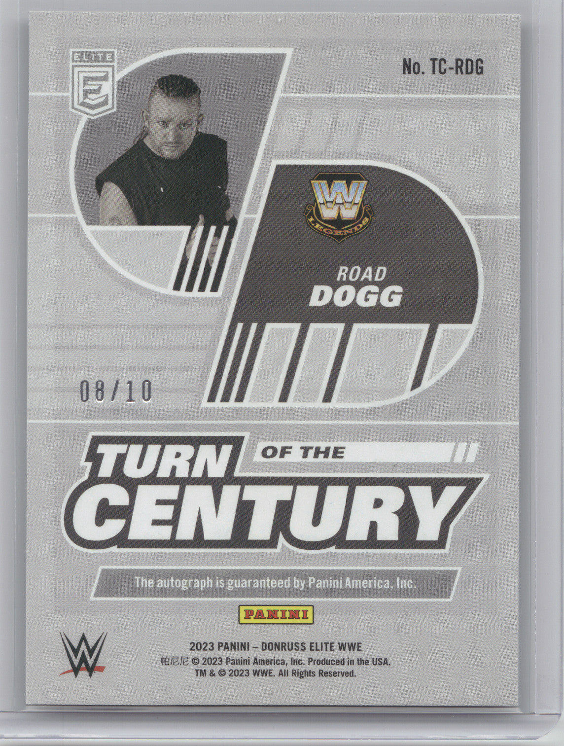 2023 Panini Donruss Elite WWE Turn of the Century Road Dogg #RDG 08/10 Autograph