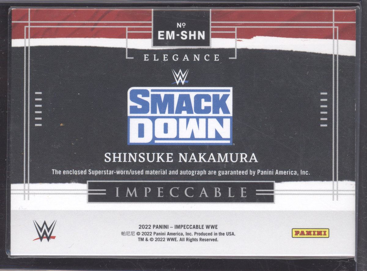 2022 Panini Impeccable WWE Elegance Shinsuke Nakamura #SHN Superstar-worn 58/99