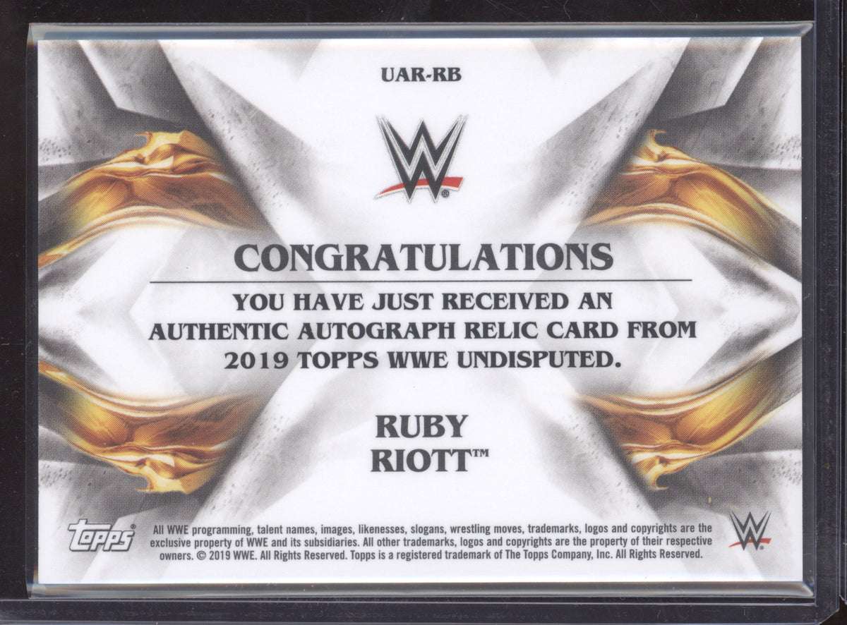 2019 Topps WWE Undisputed Ruby Riott #RB Authentic Autograph 48/50 Shirt Relic