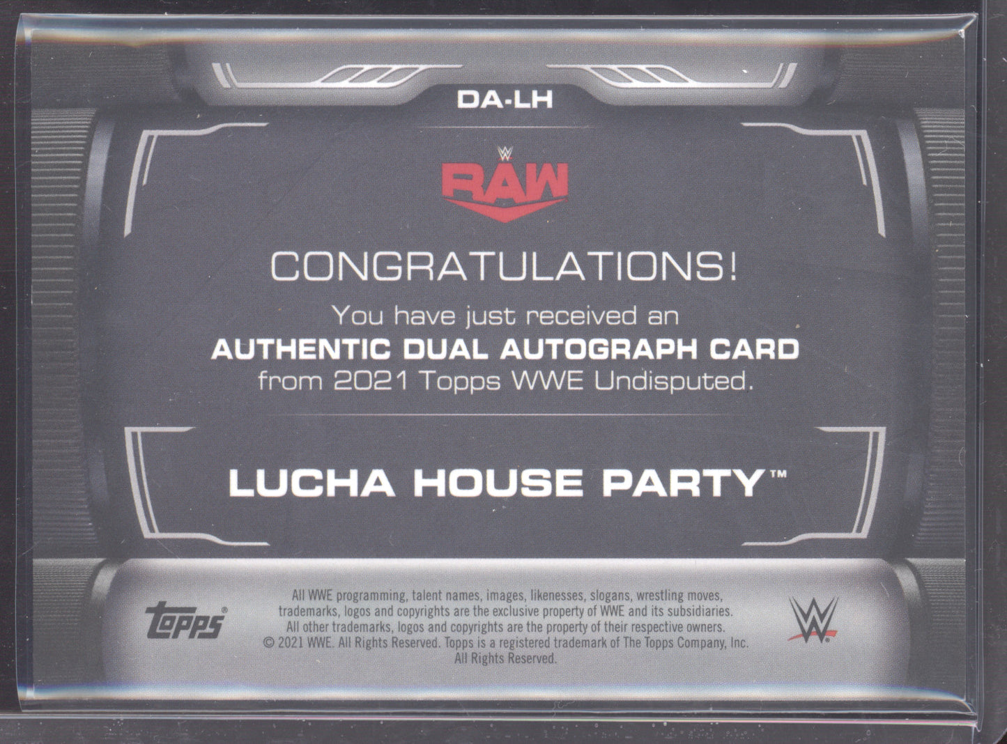 2021 Topps WWE Undisputed Lince Dorado Gran Metalik #DA-LH Dual Autograph 31/50