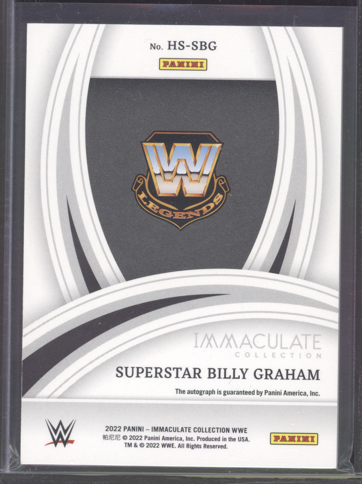 2022 Panini Immaculate WWE Superstar Billy Graham #SBG 80/99 Heralded Signatures