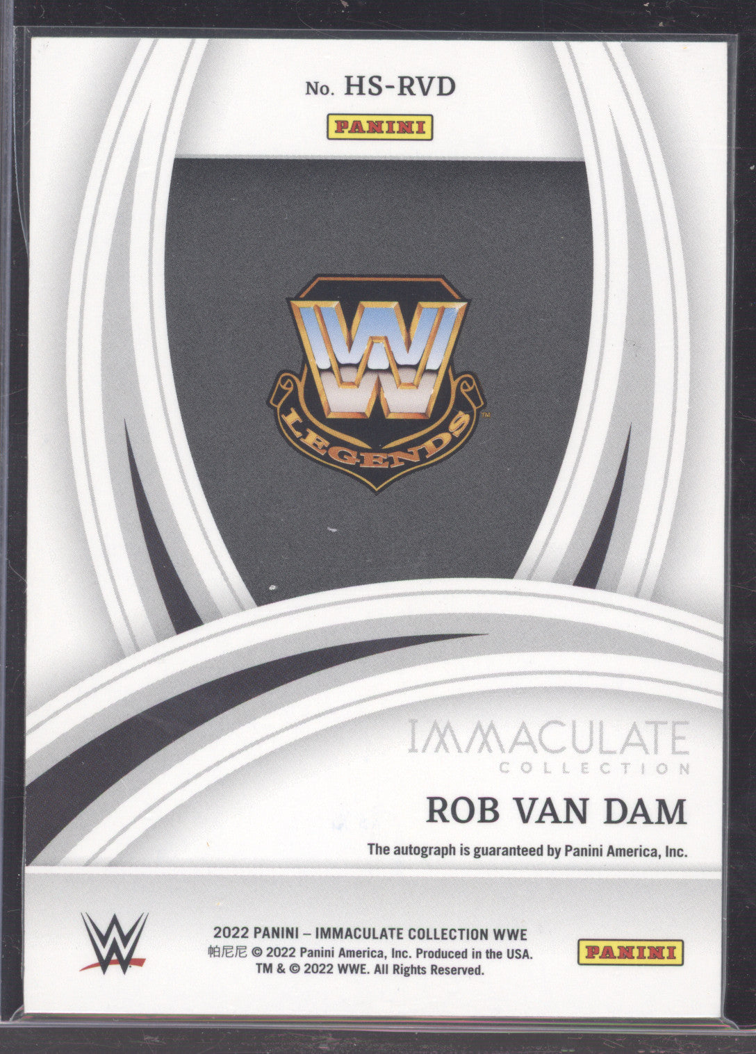 2022 Panini Immaculate Collection Heralded Signatures Rob Van Dam #HS-RVD 36/99
