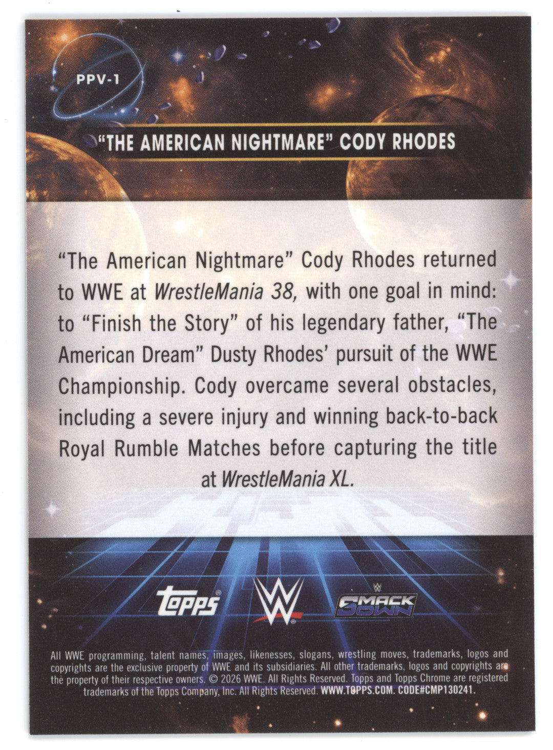 2026 Topps Chrome WWE Venus Cody Rhodes #PPV-1