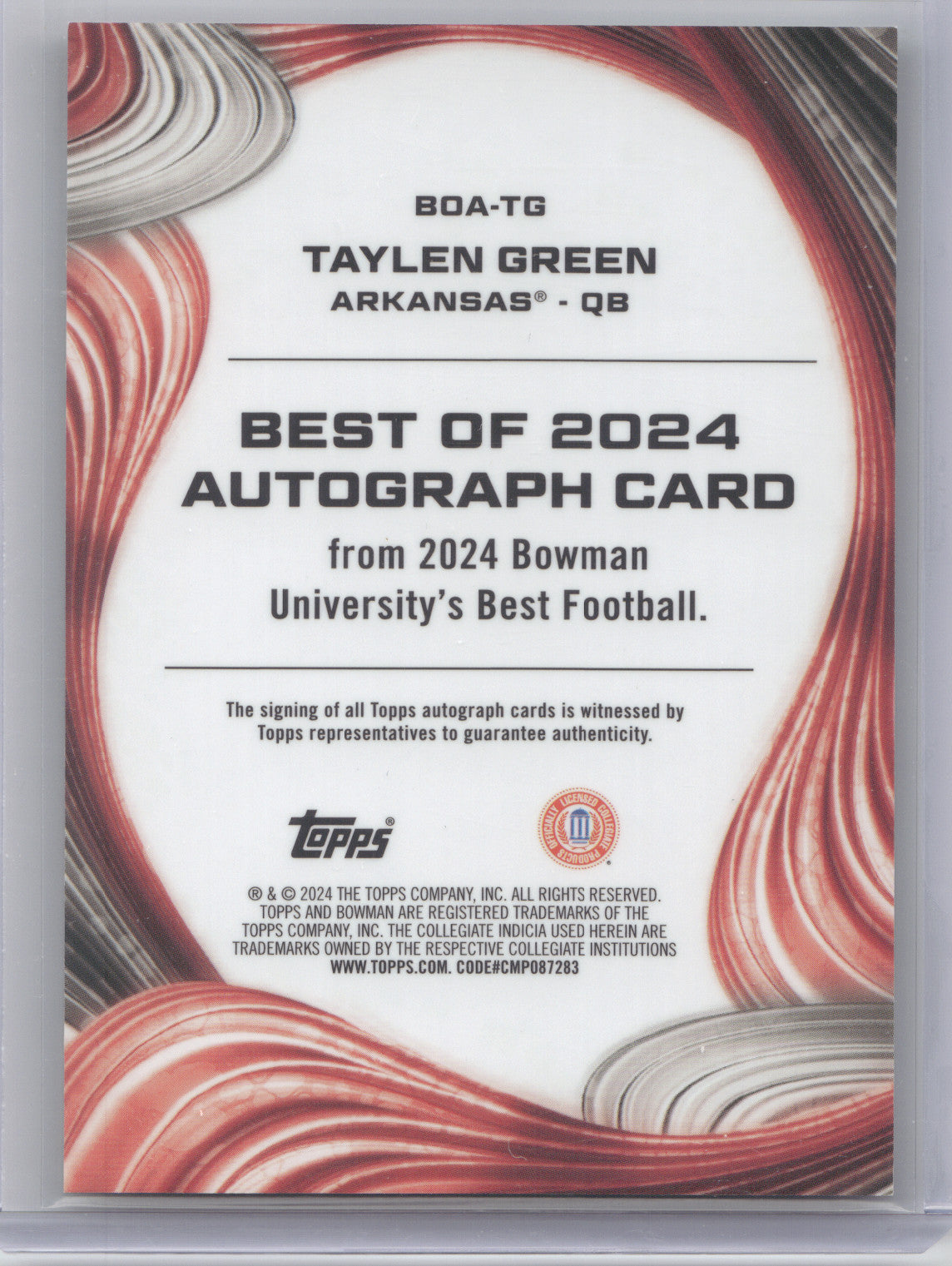 2024 Bowman Best University Autograph Taylen Green #BOA-TG Green 95/99