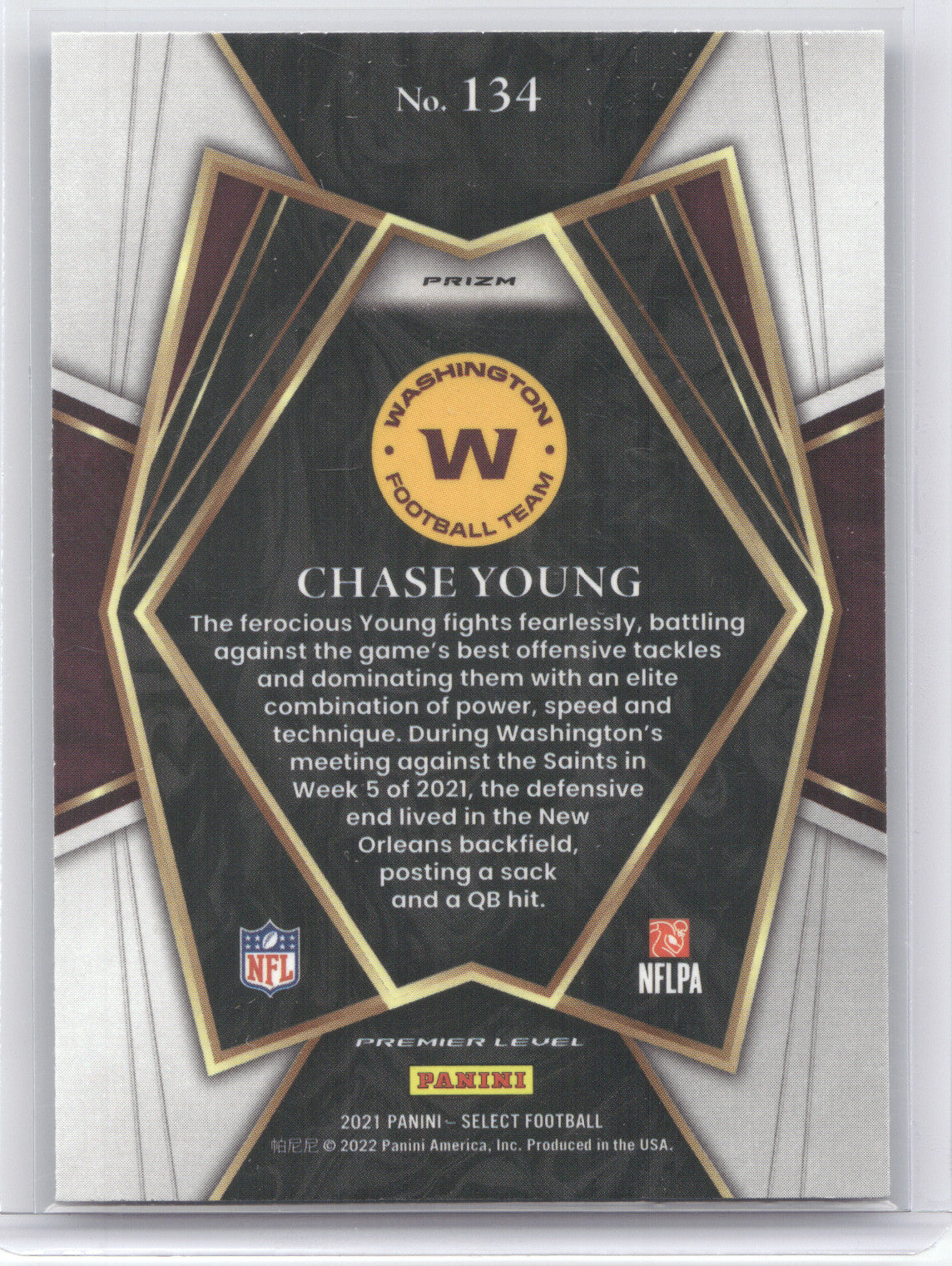 2021 Panini Select Chase Young #134 Cosmic