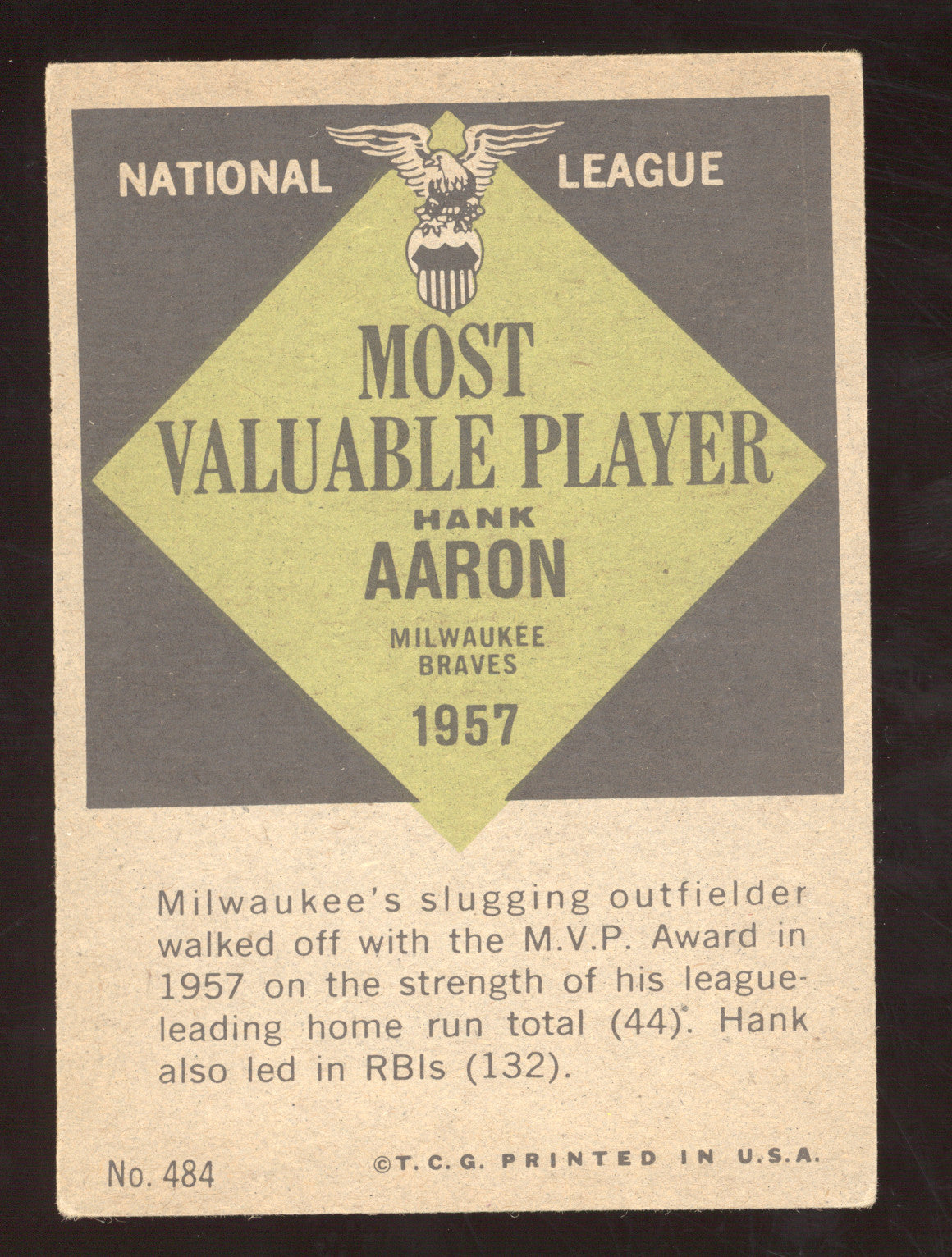 1961 Topps Hank Aaron #484