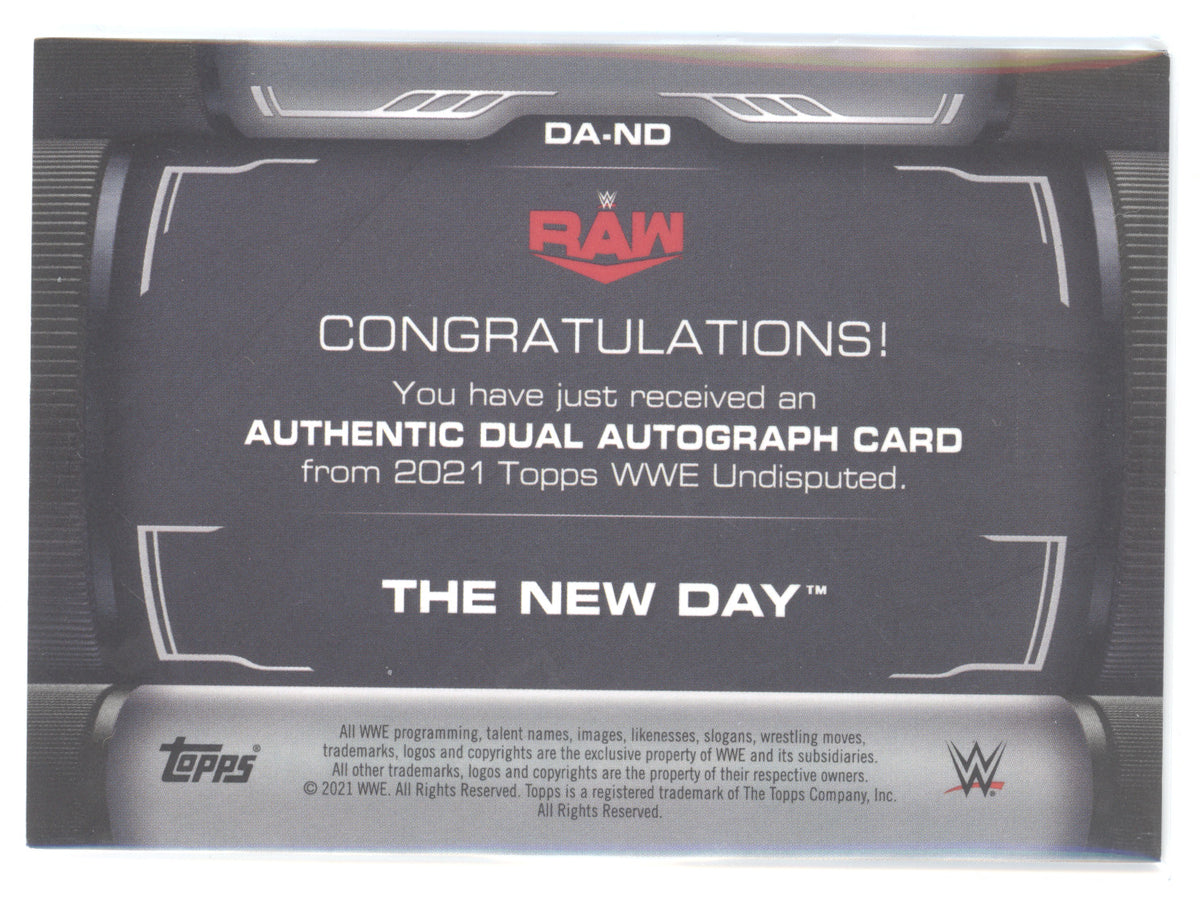 2021 Topps WWE Undisputed Kofi Kingston Xavier Woods #DA-ND 14/50 Dual Autograph