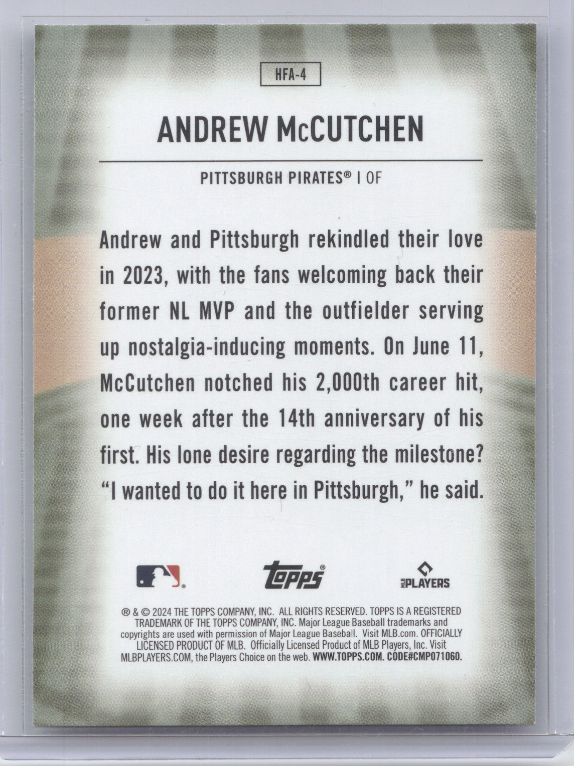 2024 Topps Home Field Advantage Andrew McCutchen #HFA-4