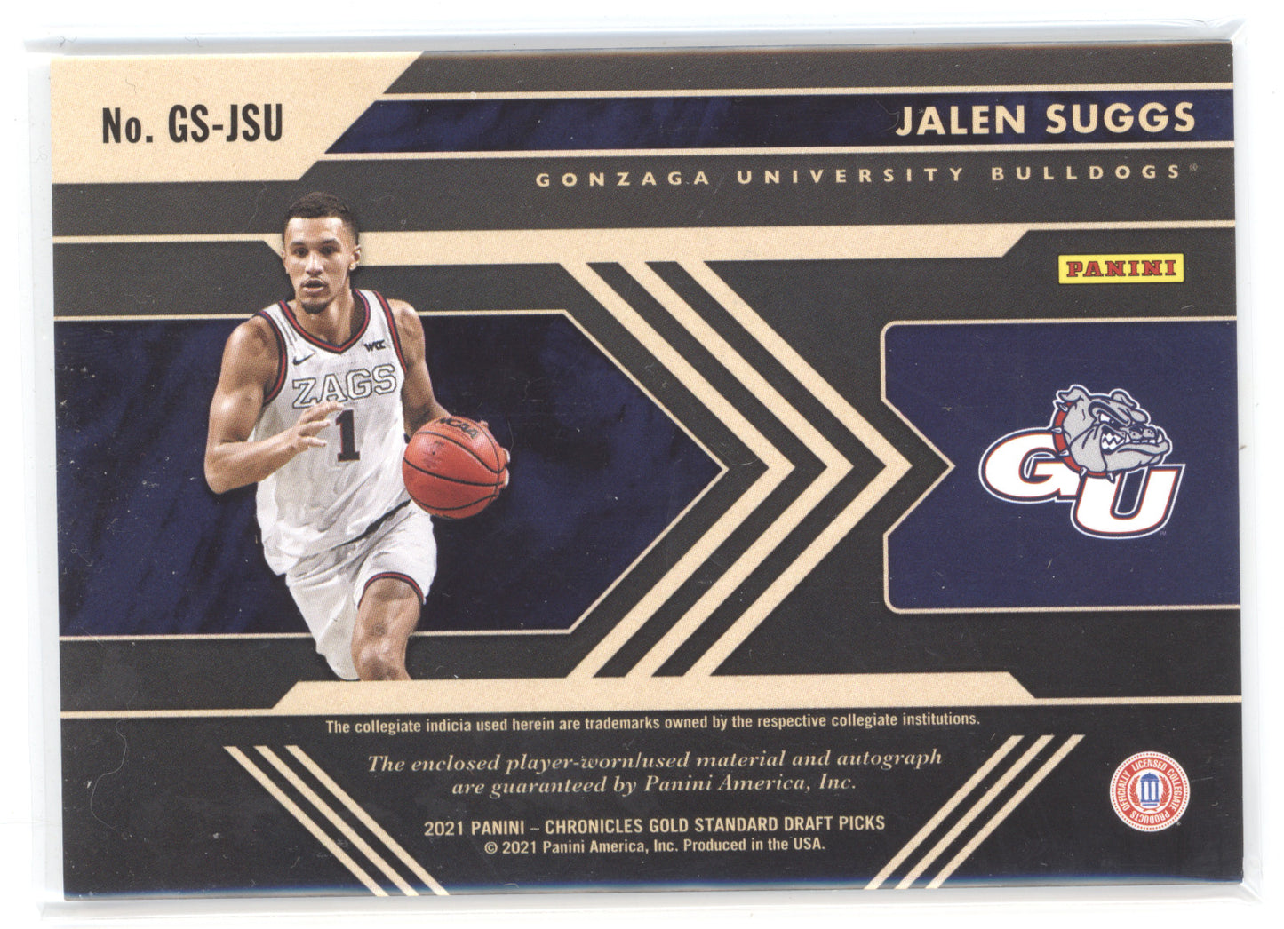 2021 Panini Chronicles Gold Standard Draft Pick Jalen Suggs #JS 04/10 Patch Auto