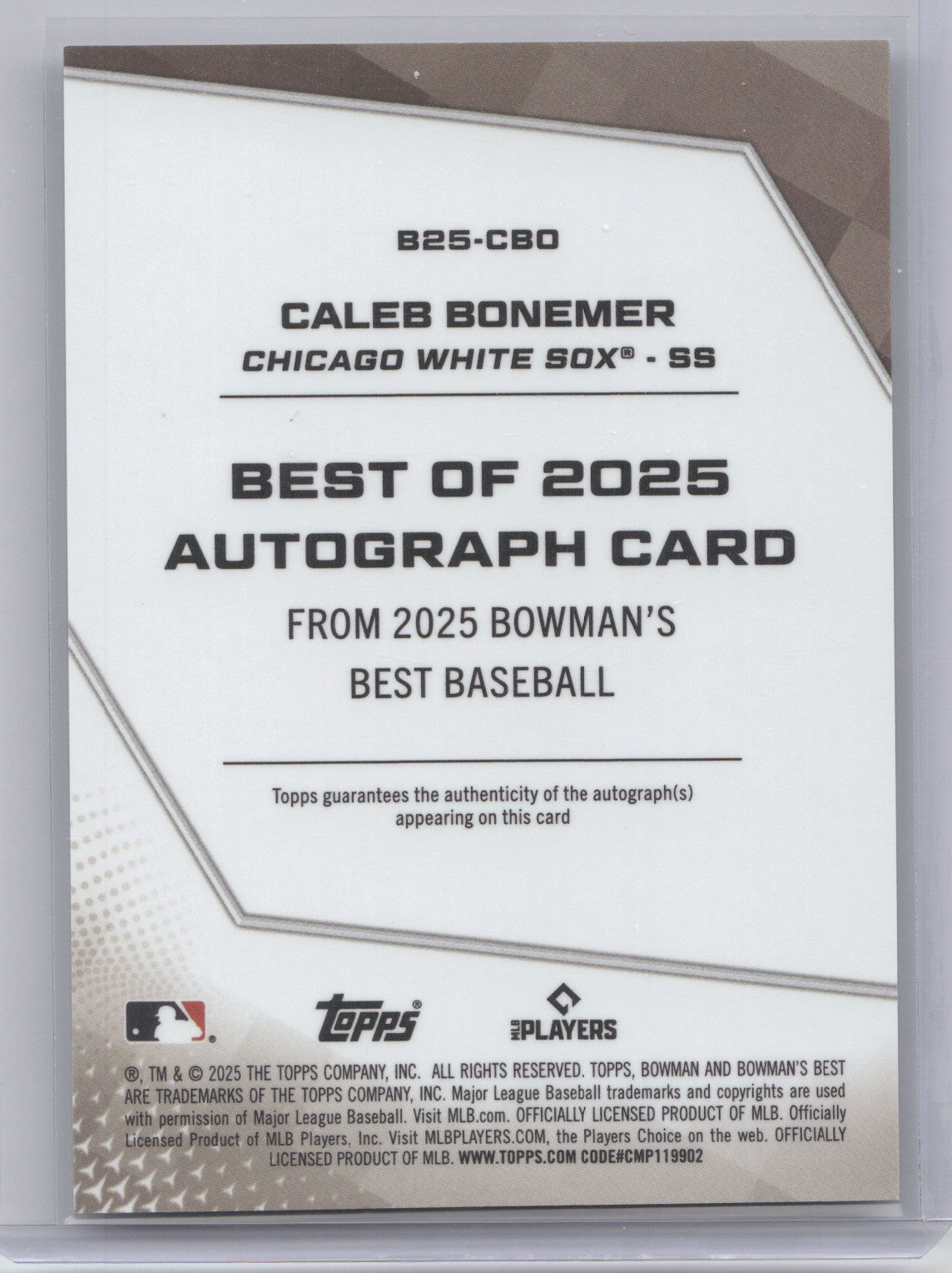 2025 Topps Bowman's Best Autograph Caleb Bonemer #B25-CBO