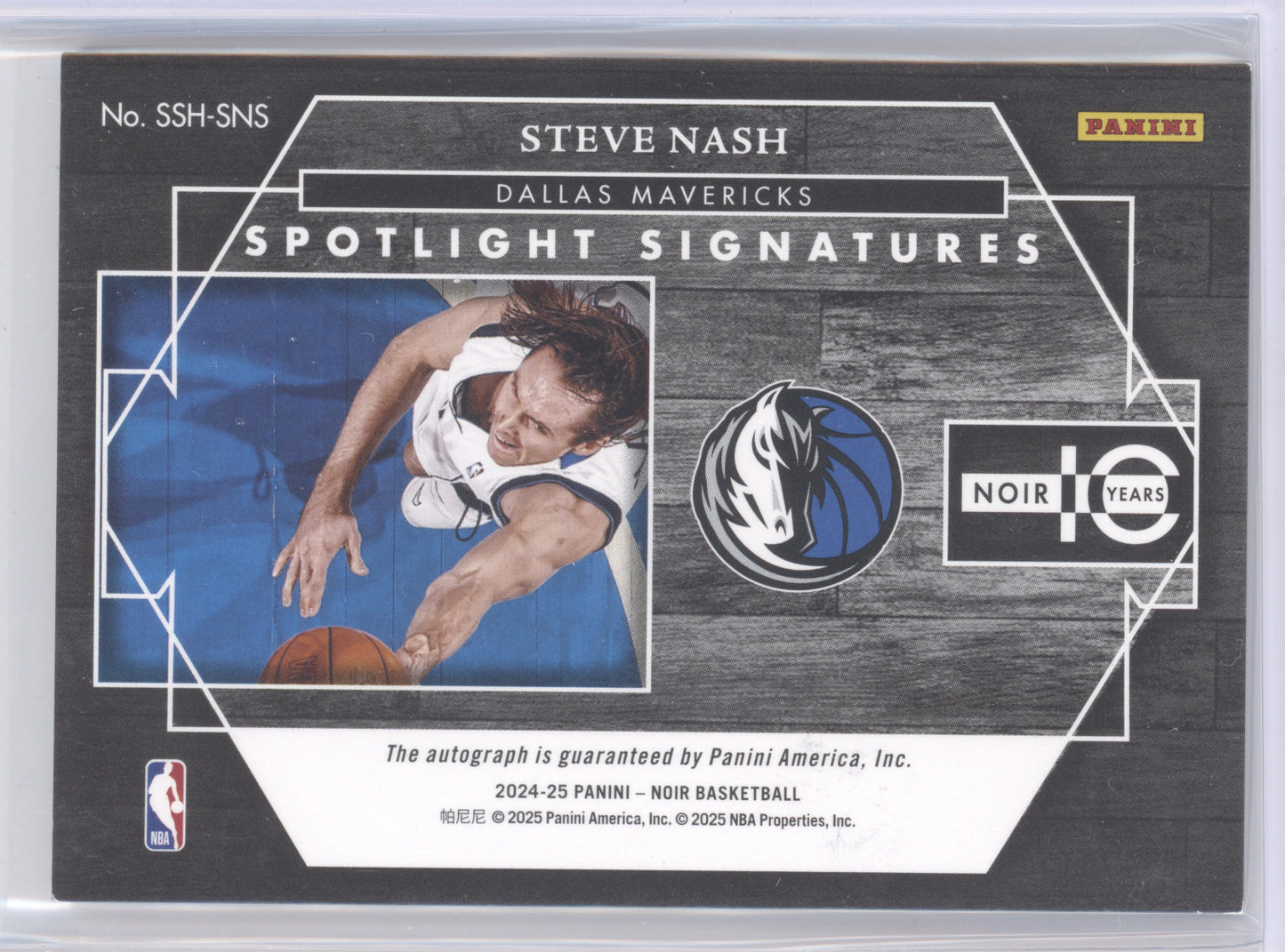 2024 Panini Noir Spotlight Signatures Steve Nash #SSH-SNS 10/99