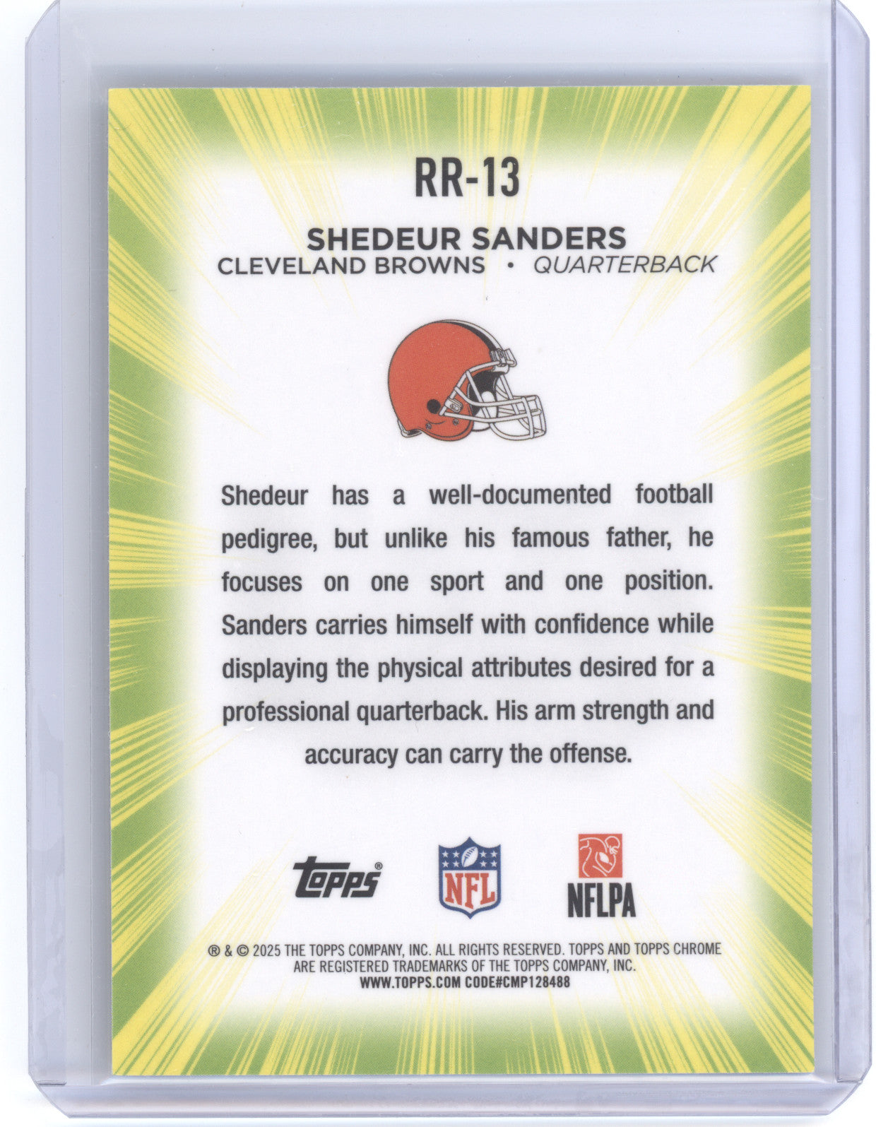 2025 Topps Chrome Radiating Rookies Shedeur Sanders #RR-13 RC