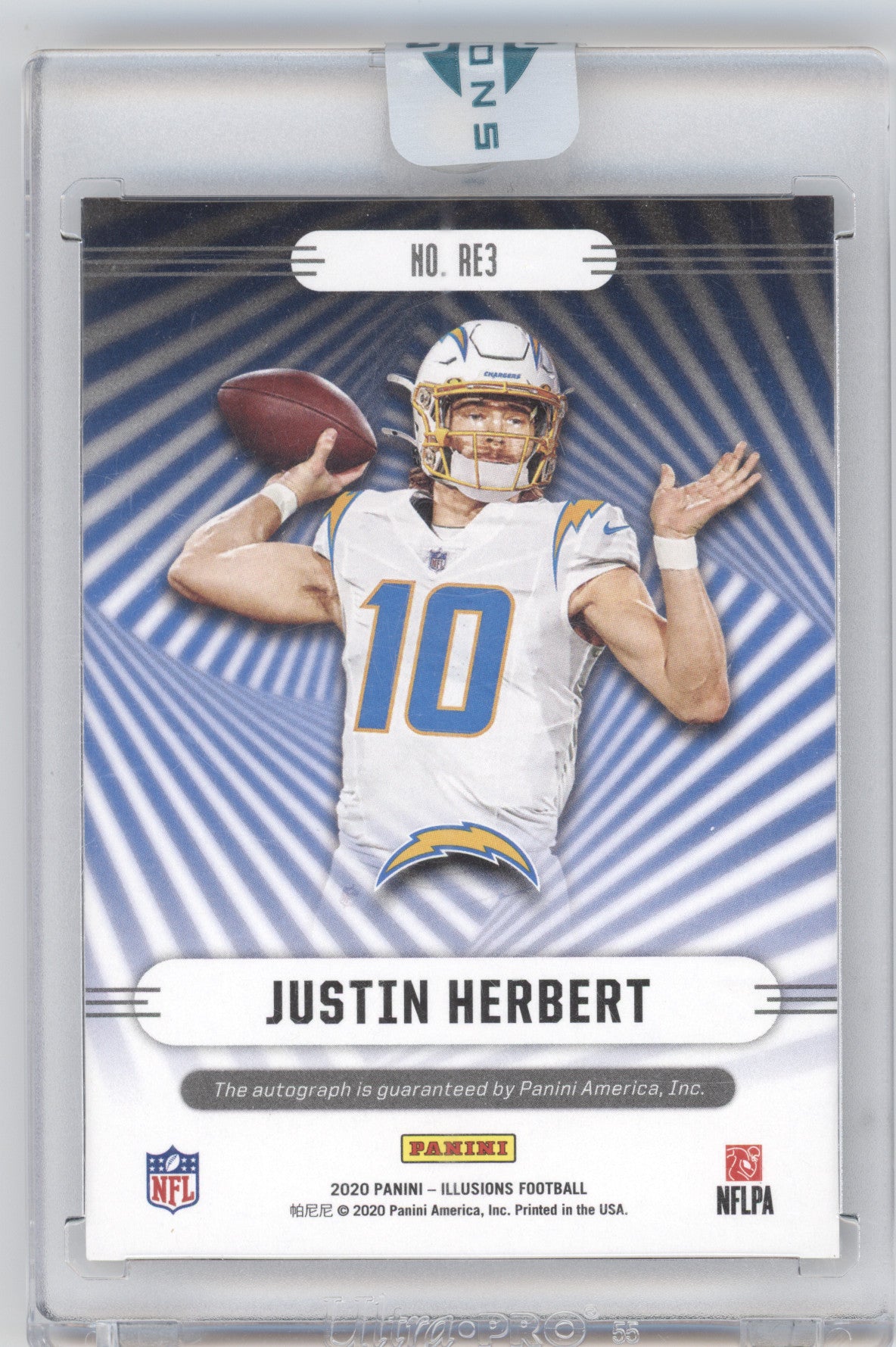 2020 Panini Illusions Rookie Endorsements Justin Herbert #RE3 17/99