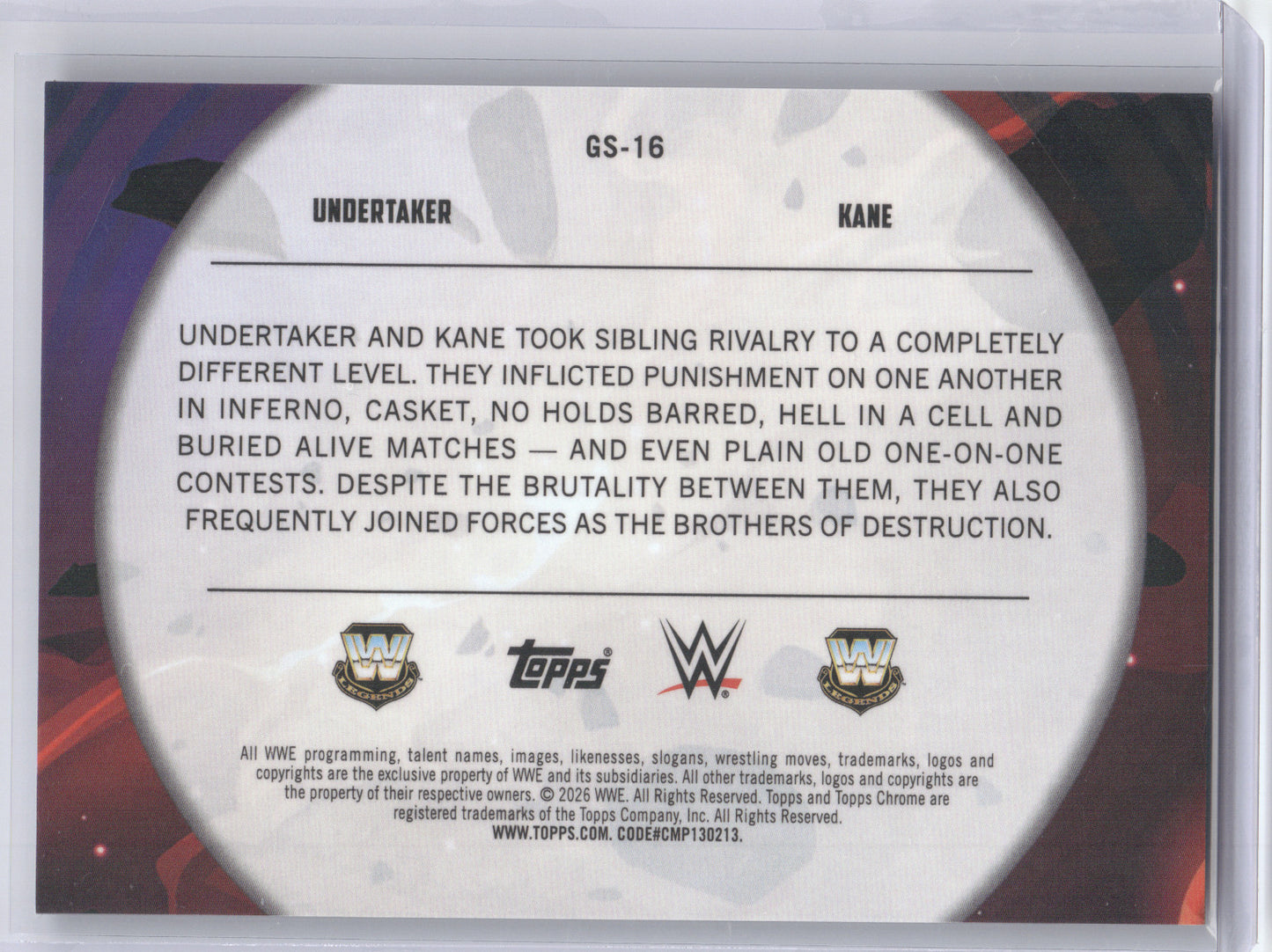 2026 Topps Chrome Galactic Showdown Kane Undertaker #GS-16 Orange Wave 24/25
