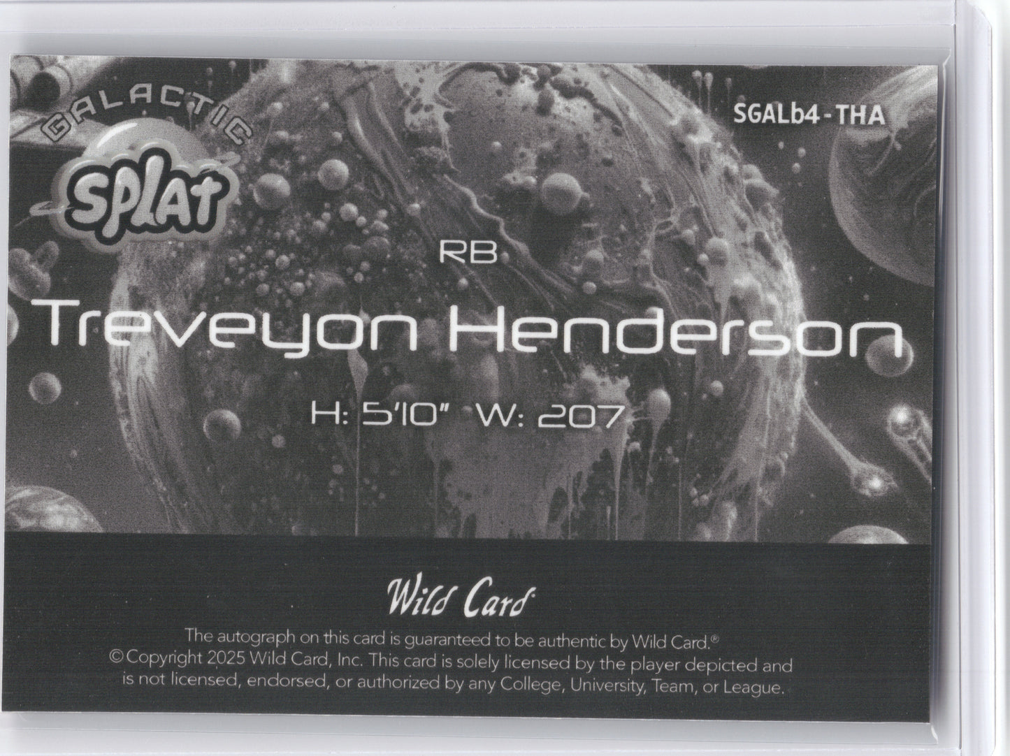 2025 Wild Card Galactic Splat Autograph TreVeyon Henderson #SGALb4-THA 1 of 1