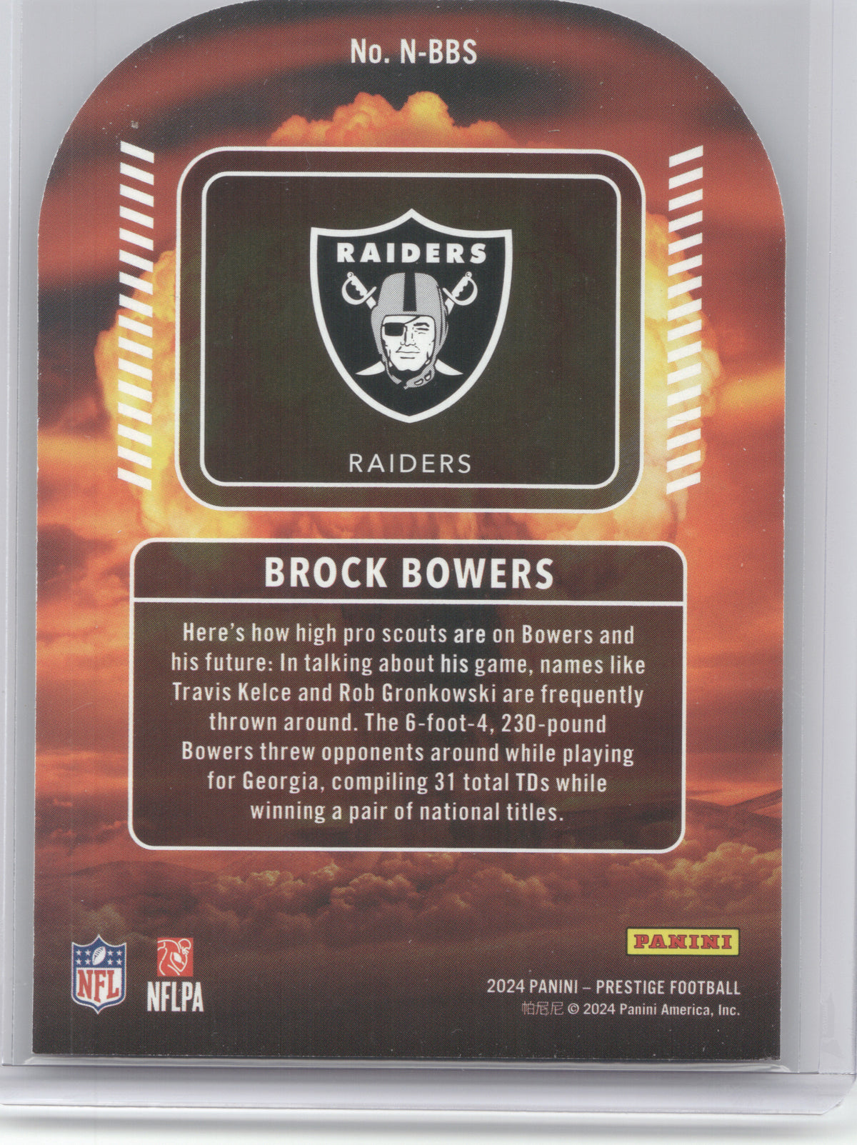 2024 Panini Prestige Nuclear Brock Bowers #N-BBS RC