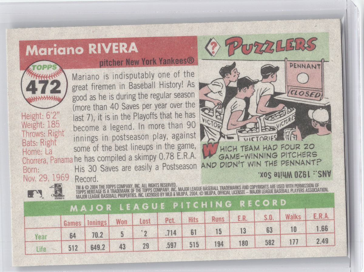 2004 Topps Heritage Mariano Rivera #472