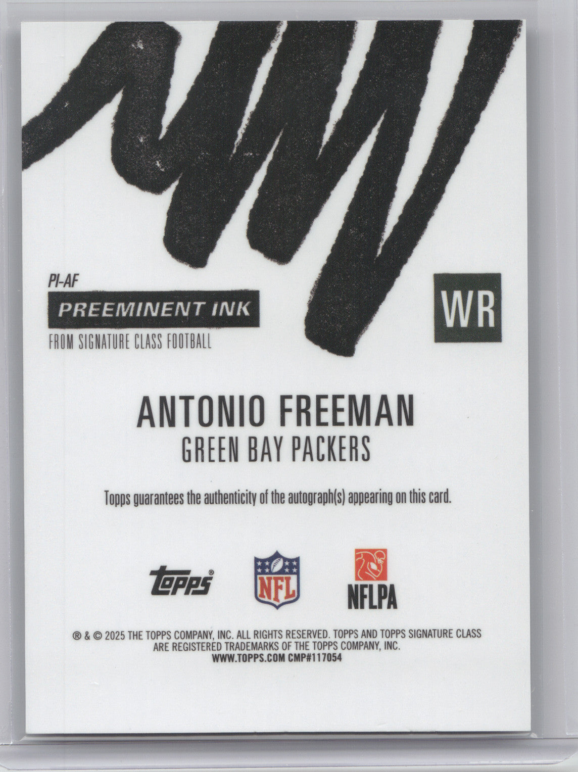 2025 Topps Signature Class Preeminent Ink Antonio Freeman #PI-AF Black 02/10