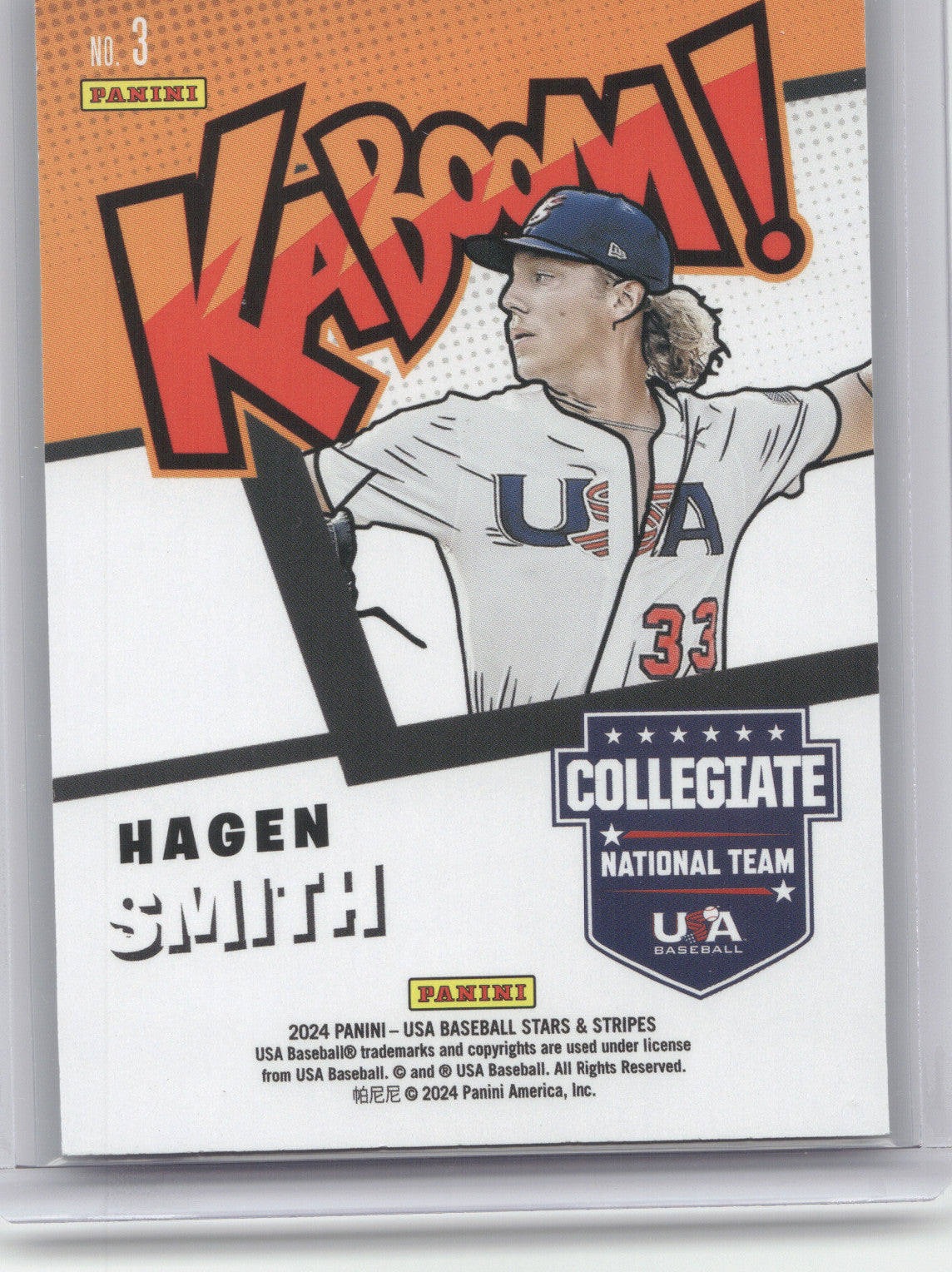 2024 Panini USA Baseball Stars & Stripes Kaboom Hagen Smith #3 Kaboom!