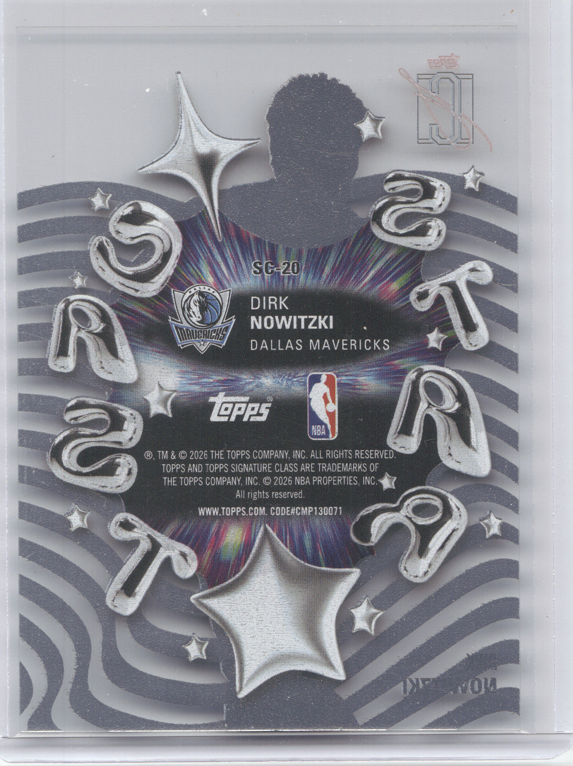 2025 Topps Signature Class Star Cast Dirk Nowitzki #SC-20