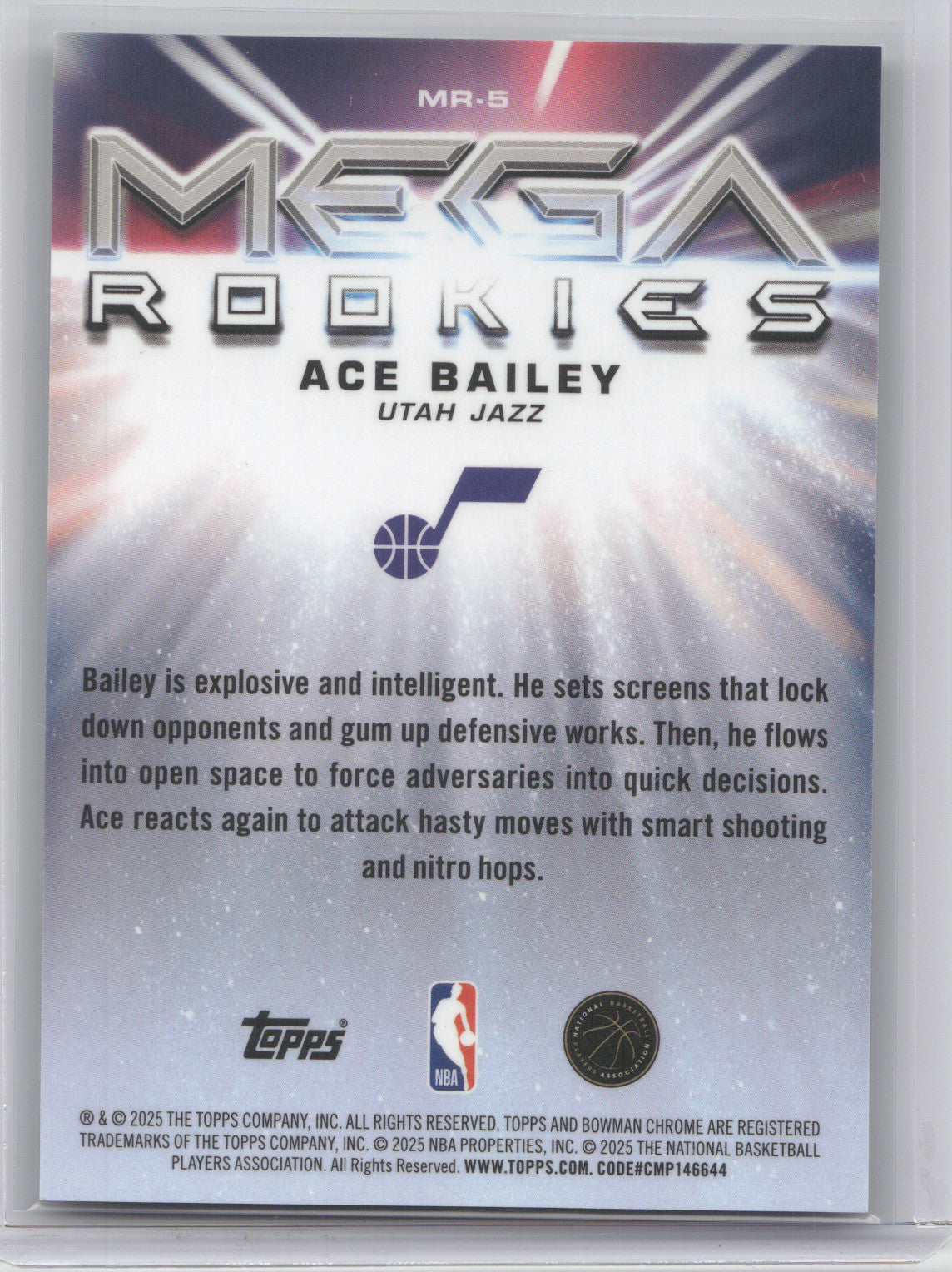 2025 Bowman Chrome Mega Rookies Ace Bailey #MR-5 Green Mojo 36/99 RC