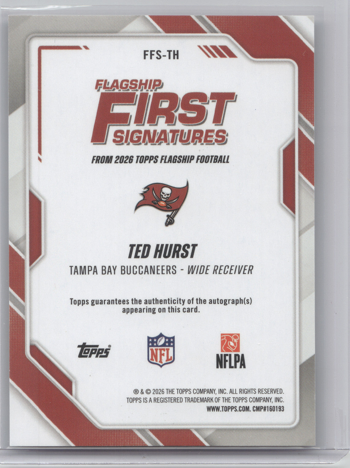 2026 Topps Flagship First Signatures Ted Hurst #FFS-TH RC