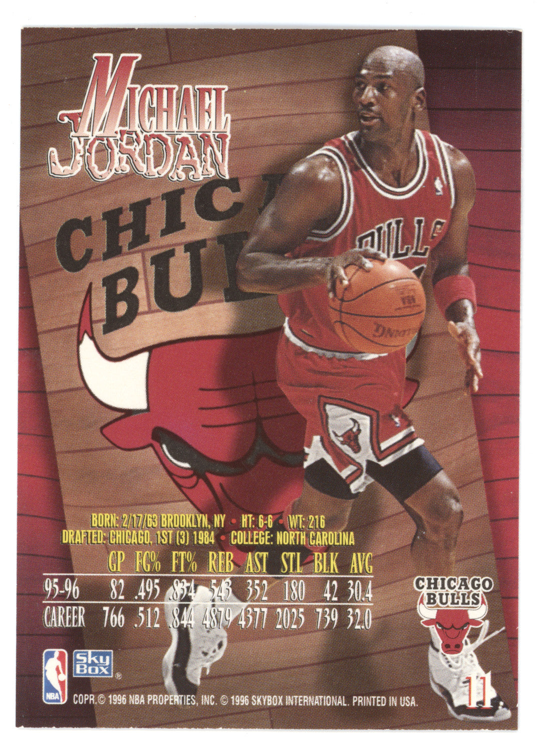 1996 SkyBox Z-Force Michael Jordan #11