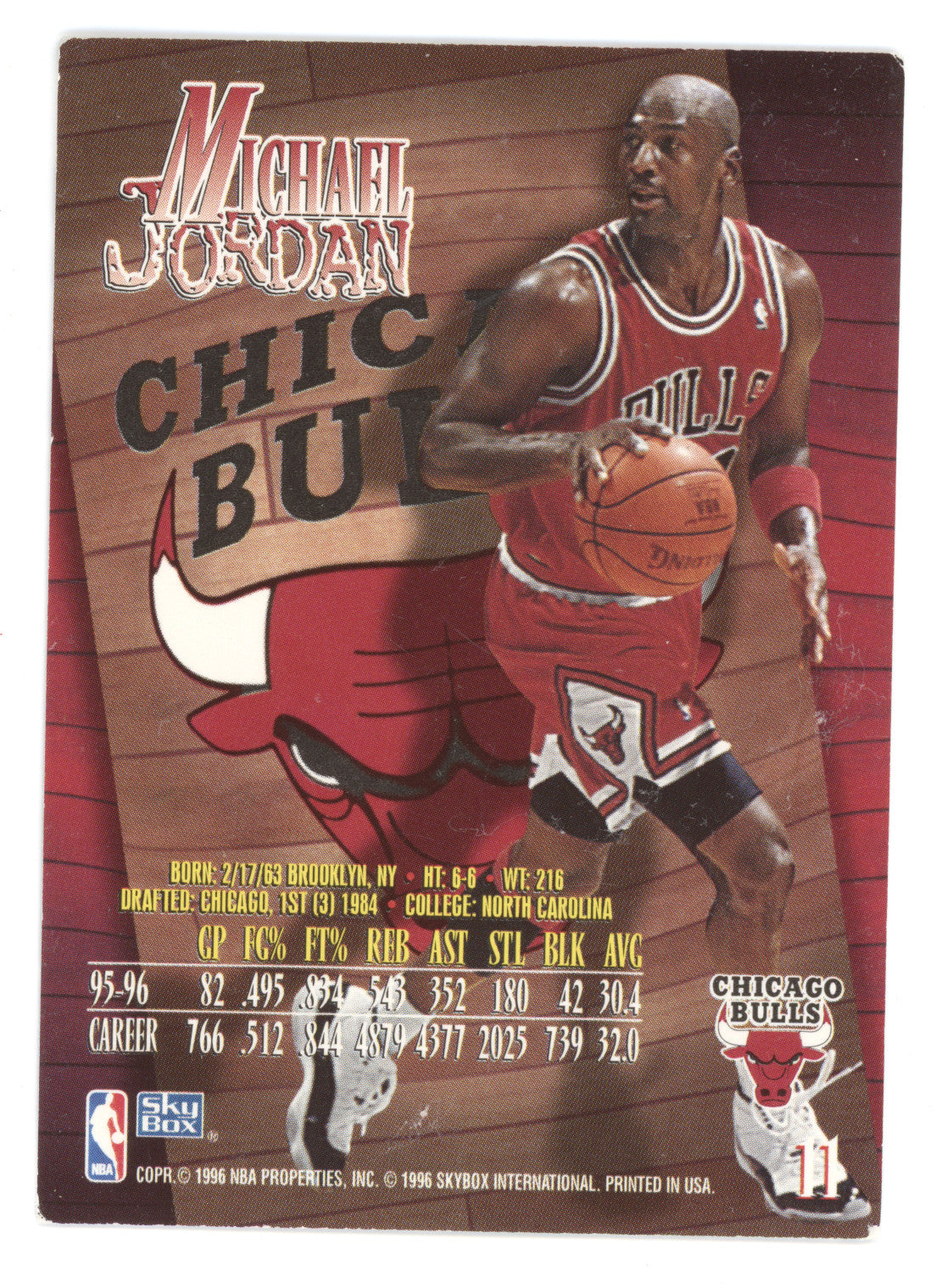 1996 SkyBox Z-Force Michael Jordan #11