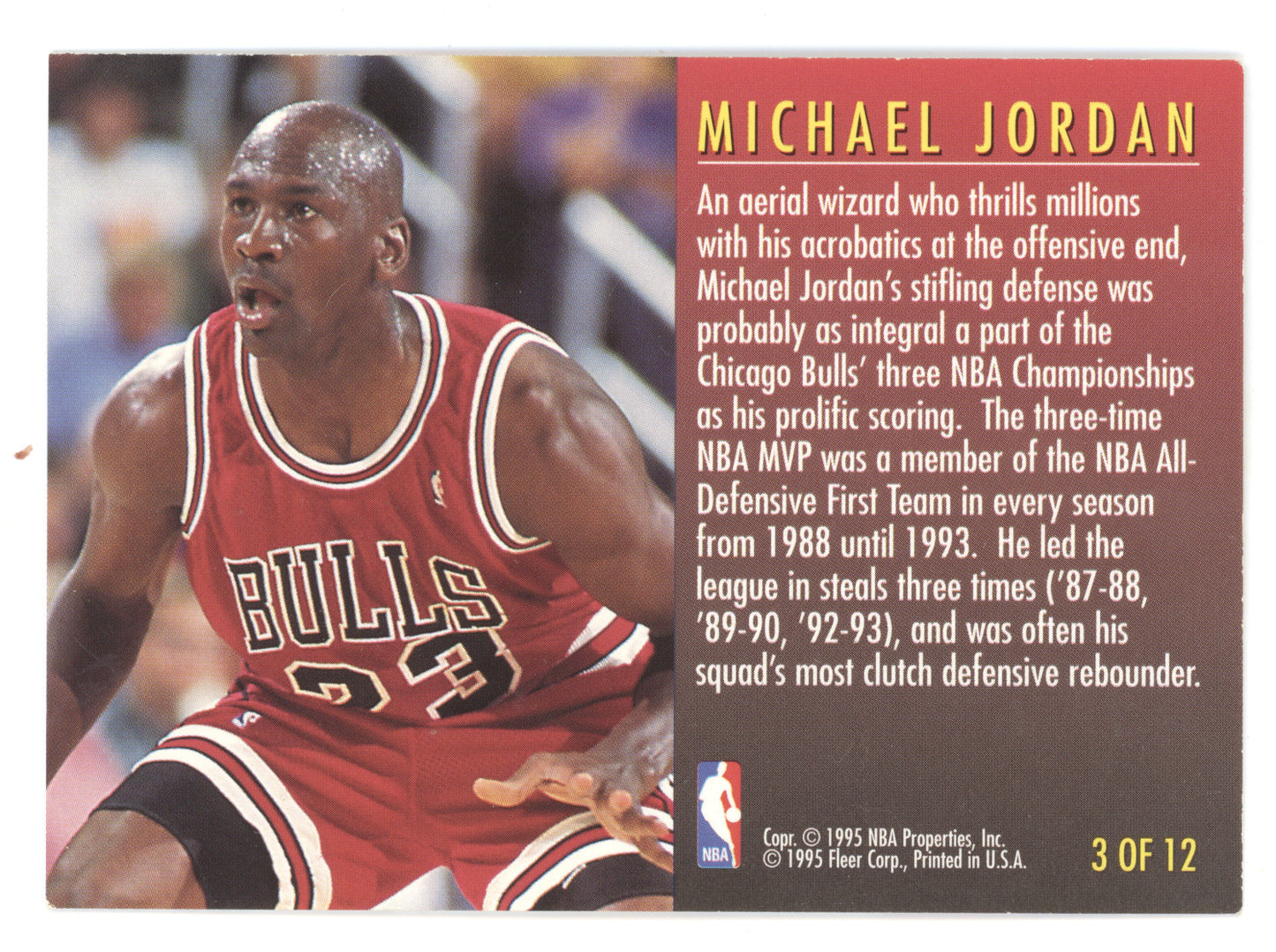 1995 Fleer Total D Michael Jordan #3