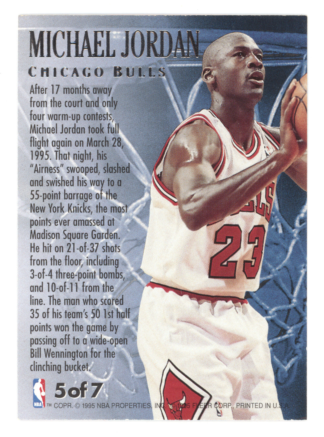 1995 Fleer Ultra Fabulous Fifties Michael Jordan #5