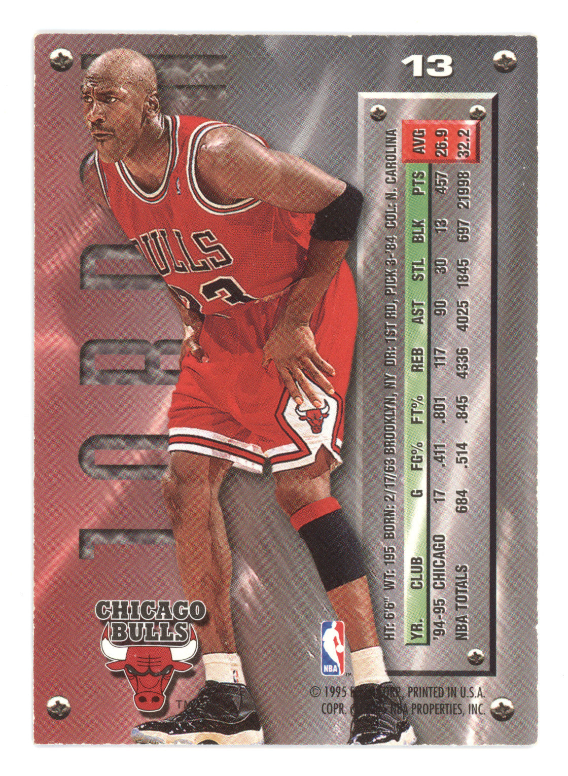 1995 Fleer Metal Michael Jordan #13