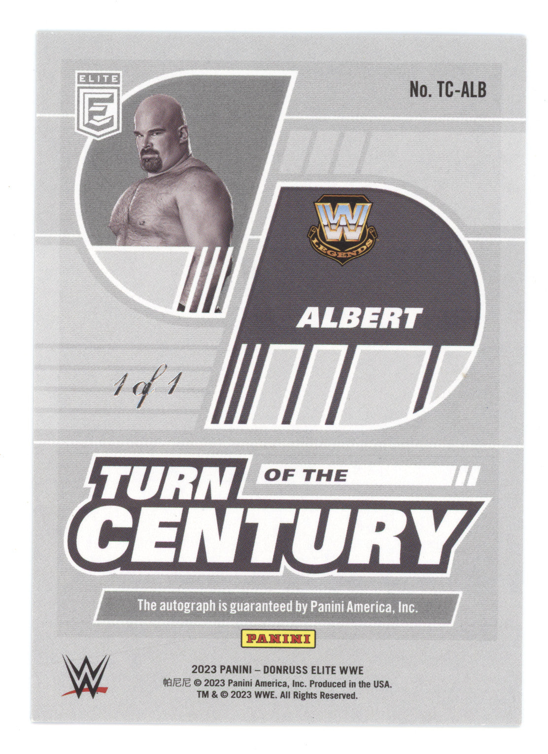 2023 Panini Donruss Elite WWE Turn of the Century Autograph Albert #ALB 1 of 1