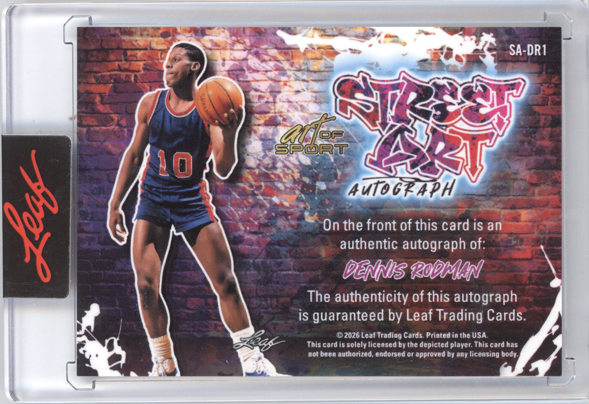 2026 Leaf Art of Sport Street Art Autograph Dennis Rodman #SA-DR1 3/7