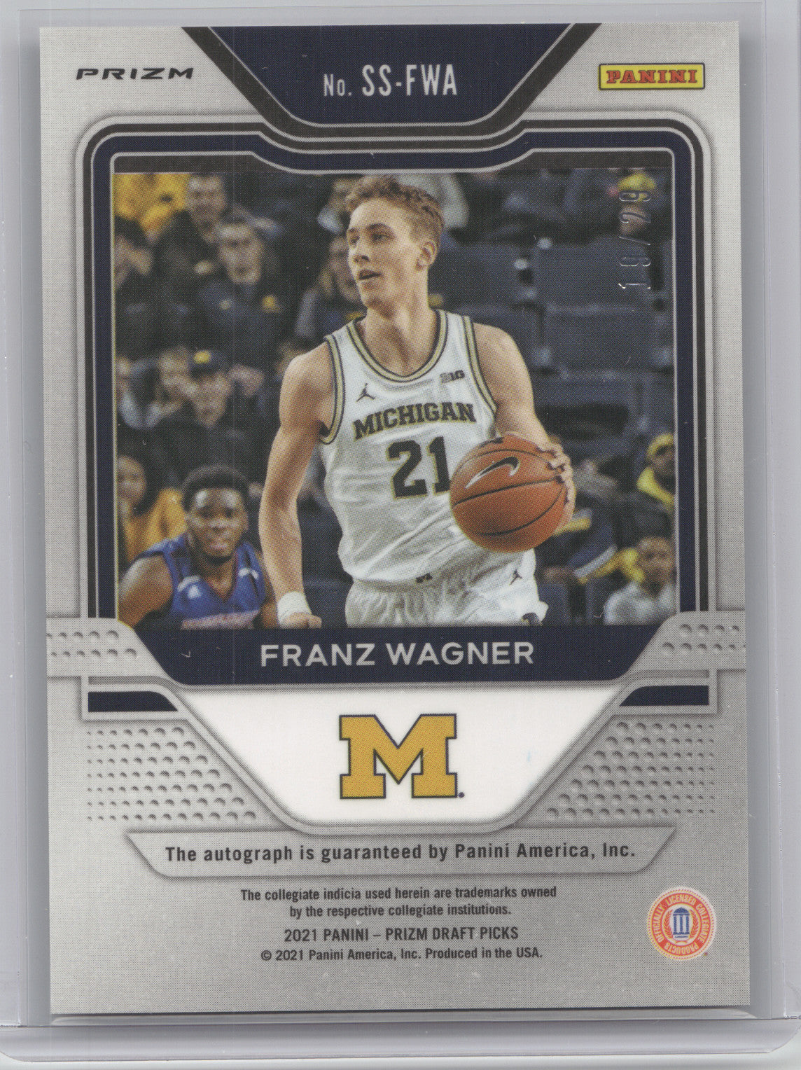 2021 Panini Prizm Draft Picks Sensational Signature Franz Wagner #FWA Purple Ice