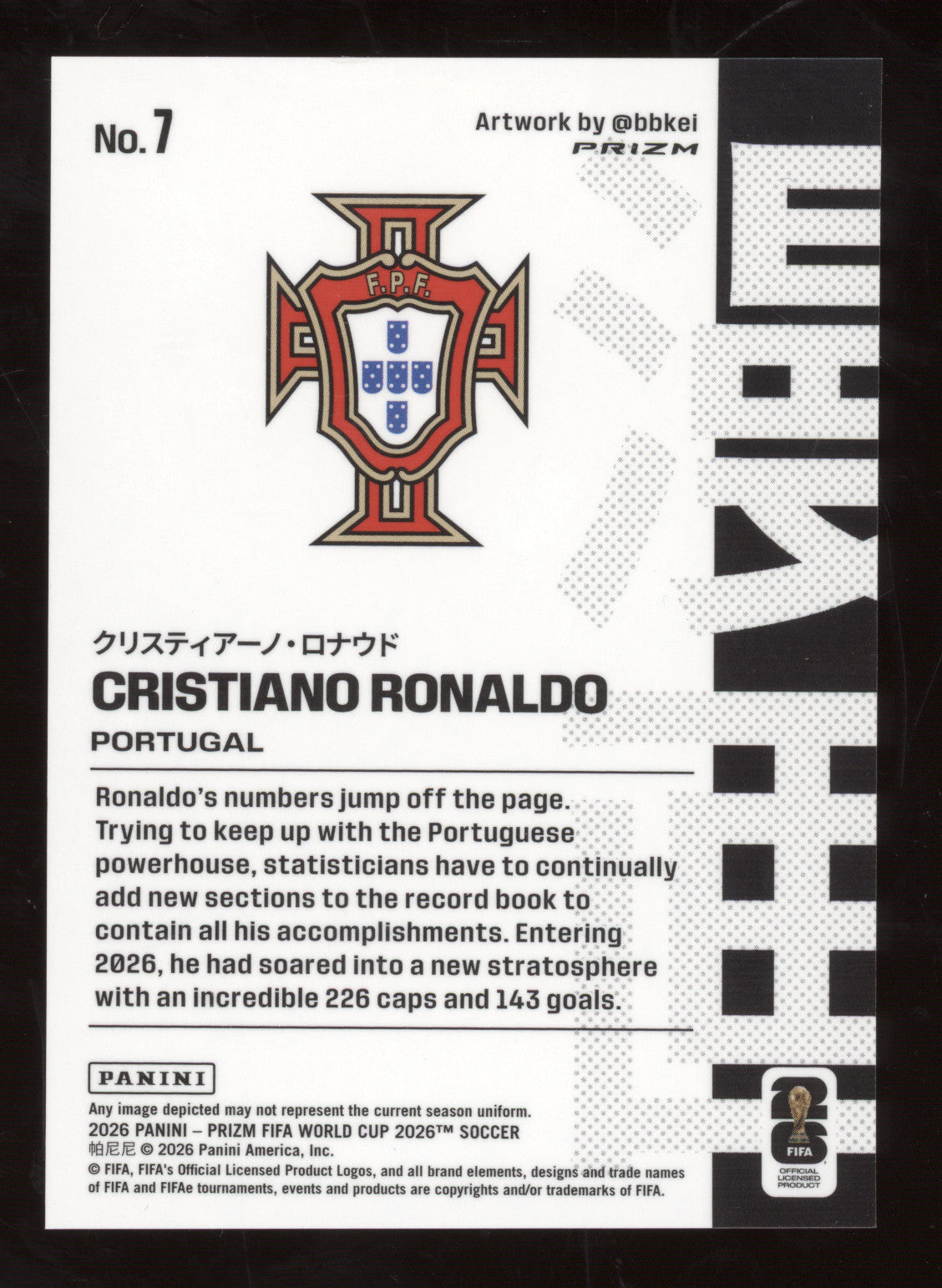 2026 Panini Prizm FIFA World Cup Cristiano Ronaldo #7 Manga