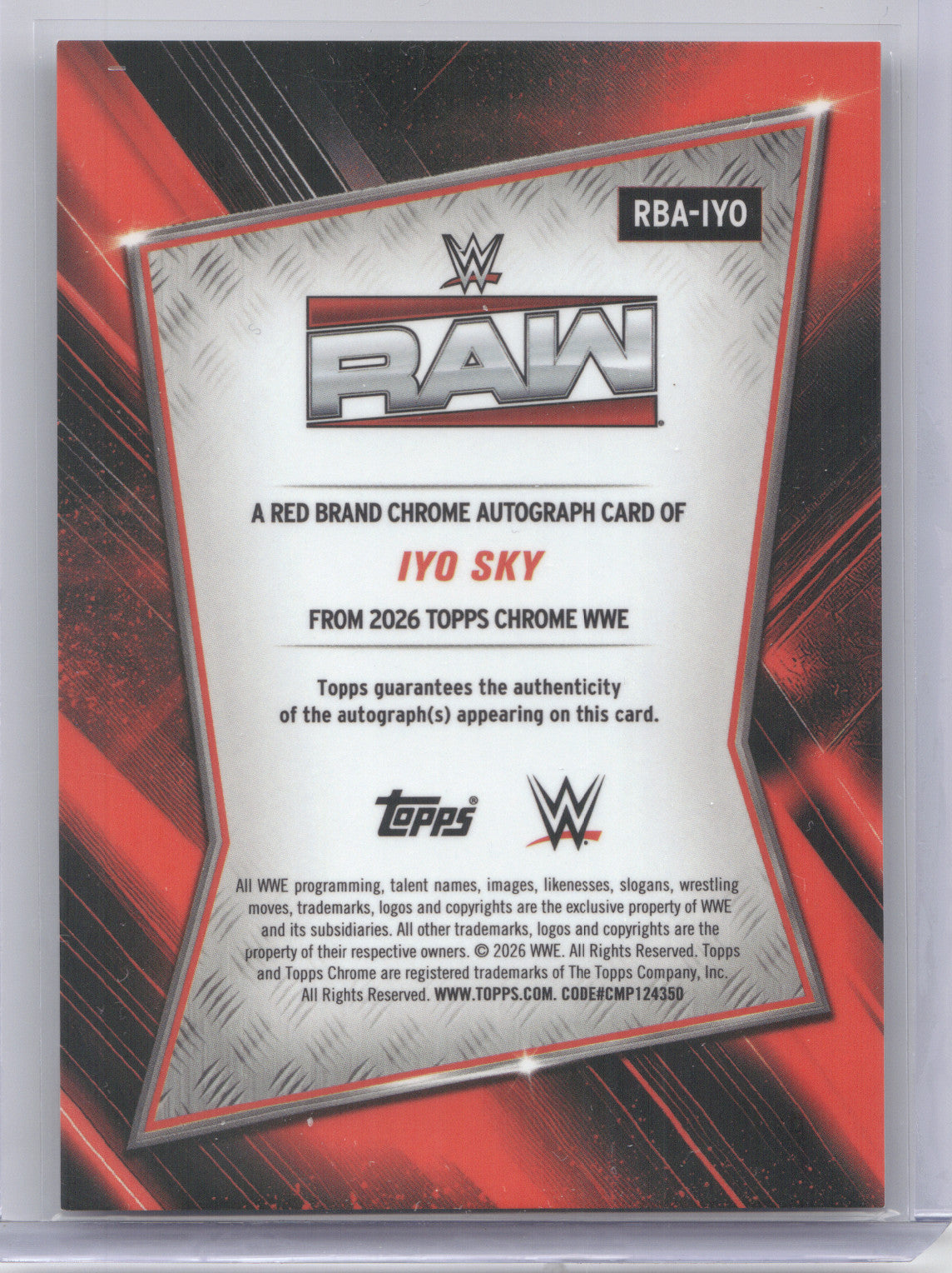 2026 Topps Chrome WWE Autograph Iyo Sky #RBA-IYO