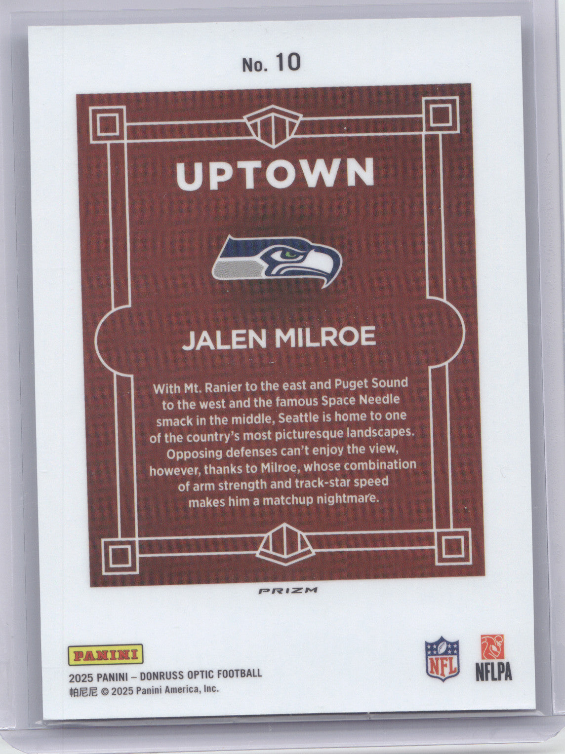 2025 Donruss Optic Football Uptown Jalen Milroe #10 RC