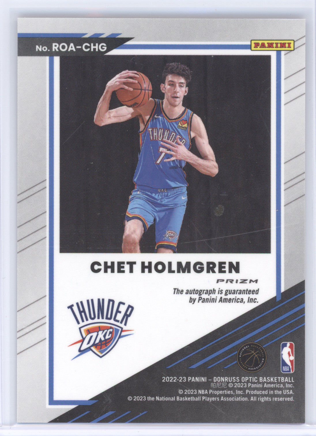 2022 Donruss Optic Rookie Optics Autographs Chet Holmgren #ROA-CHG Red Mojo RC