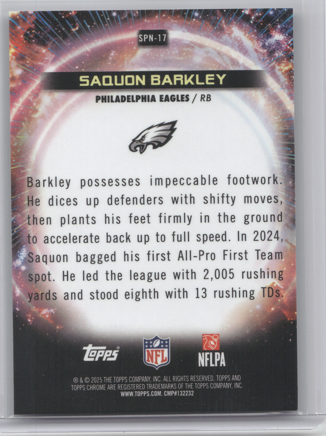 2025 Topps Cosmic Chrome Supernova Saquon Barkley #SPN-17