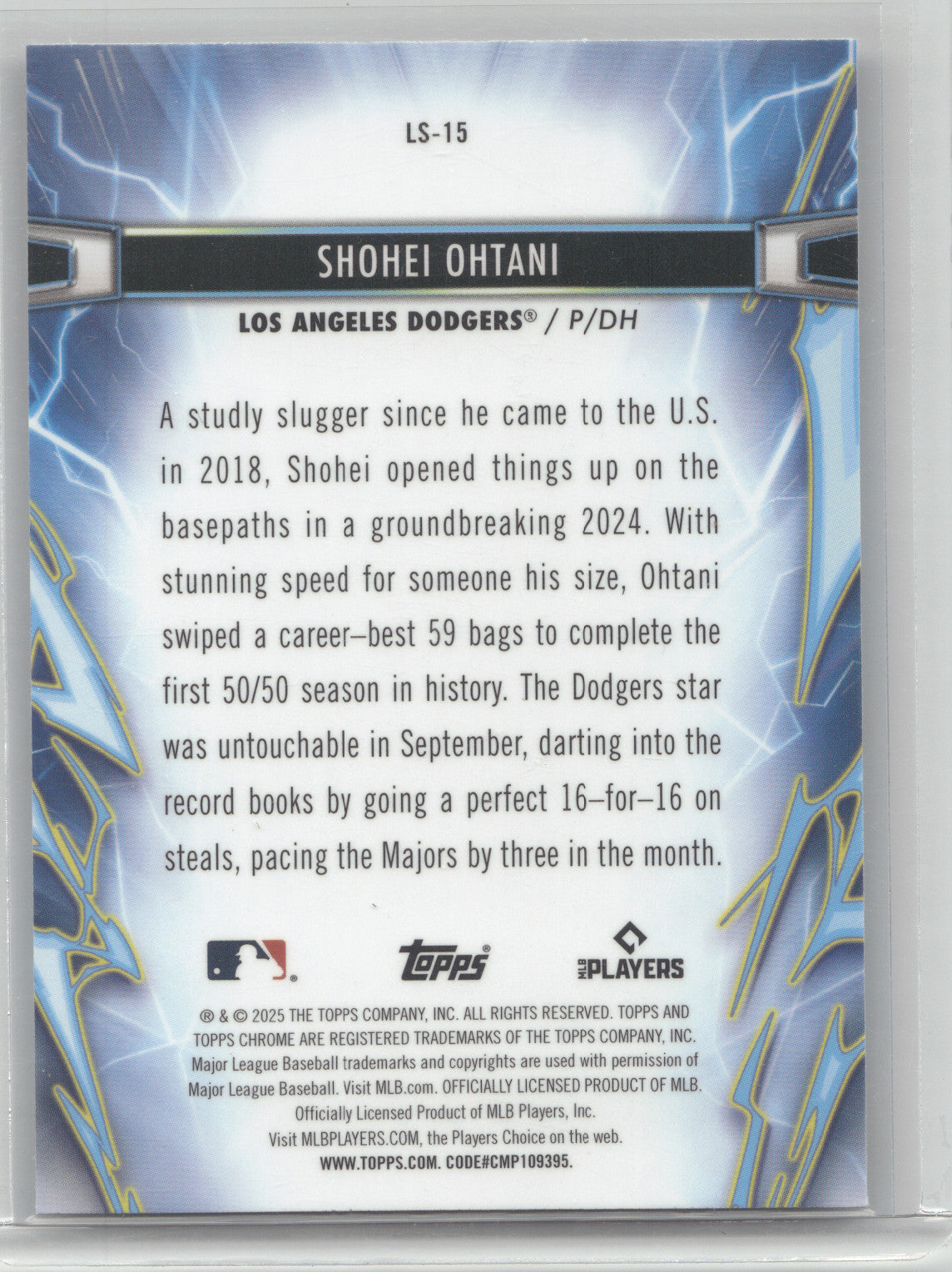 2025 Topps Cosmic Chrome Light Speed Shohei Ohtani #LS-15