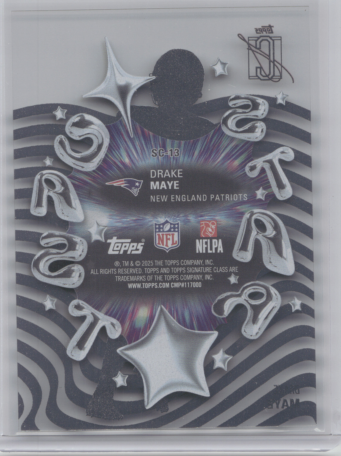 2025 Topps Signature Class Star Cast Drake Maye #SC-13