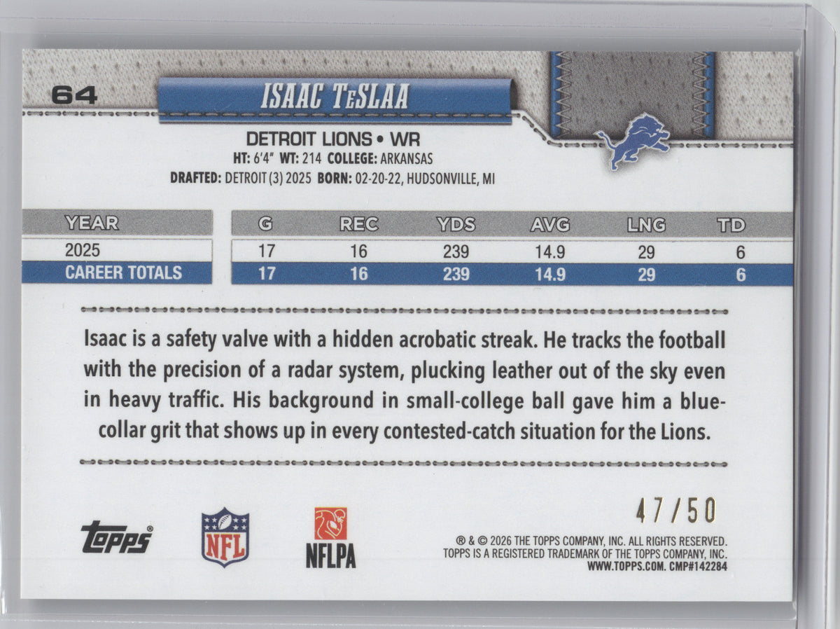 2026 Topps Isaac TeSlaa #64 Gold 47/50