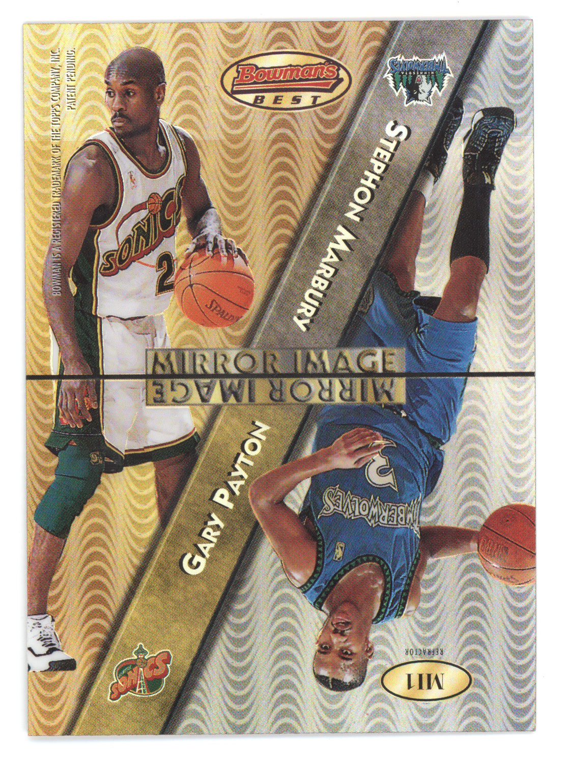 1998 Bowman's Best Mirror Image Jordan/Marbury/Payton/Mercer #MI1
