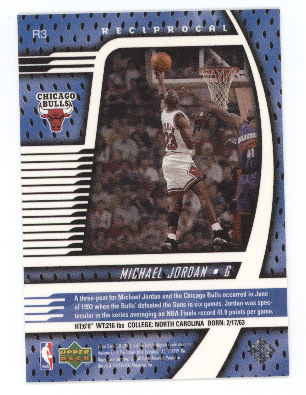 1998 Upper Deck Ionix Michael Jordan #R3 Reciprocal