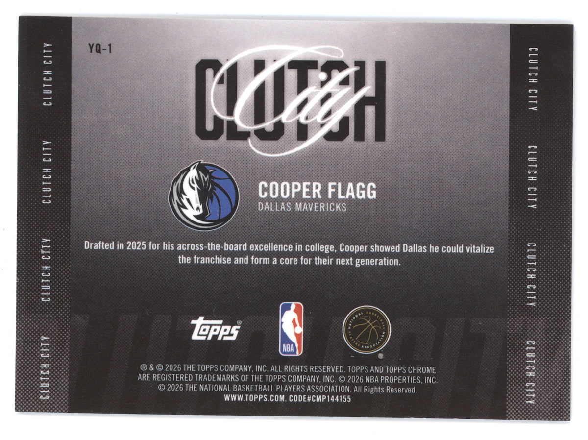 2025 Topps Chrome Update Clutch City Cooper Flagg #YQ-1 Blue 005/150