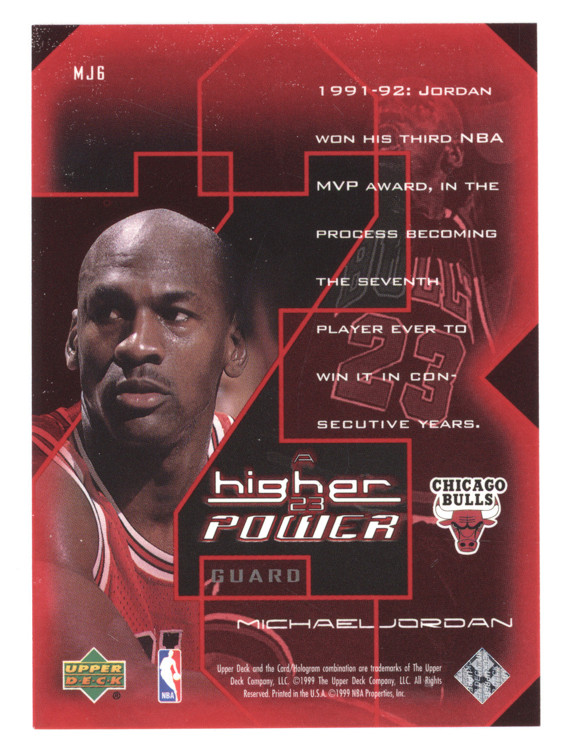 1999 Upper Deck MJ Higher Power Michael Jordan #MJ6