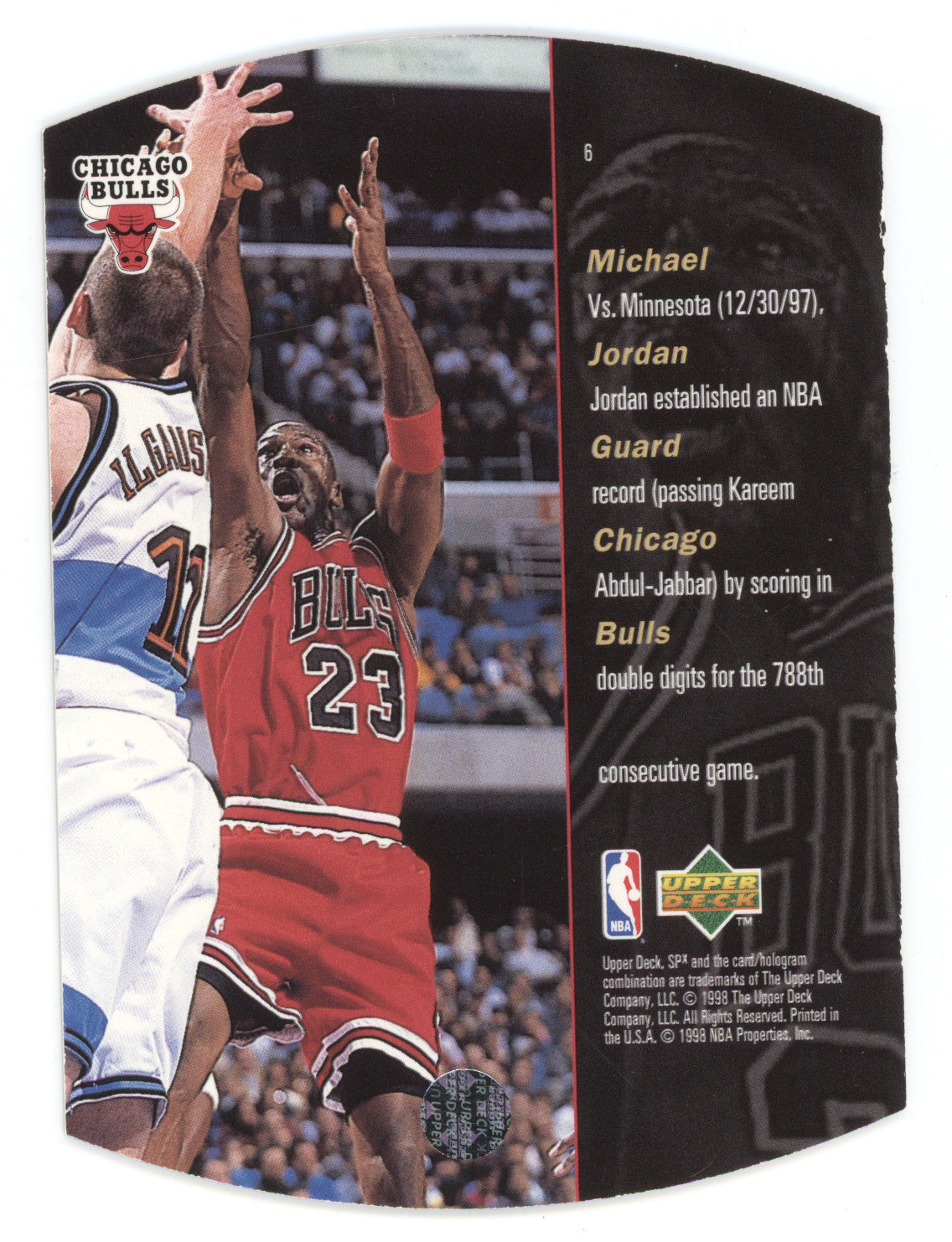 1997 Upper Deck SPx Michael Jordan #6 Gold