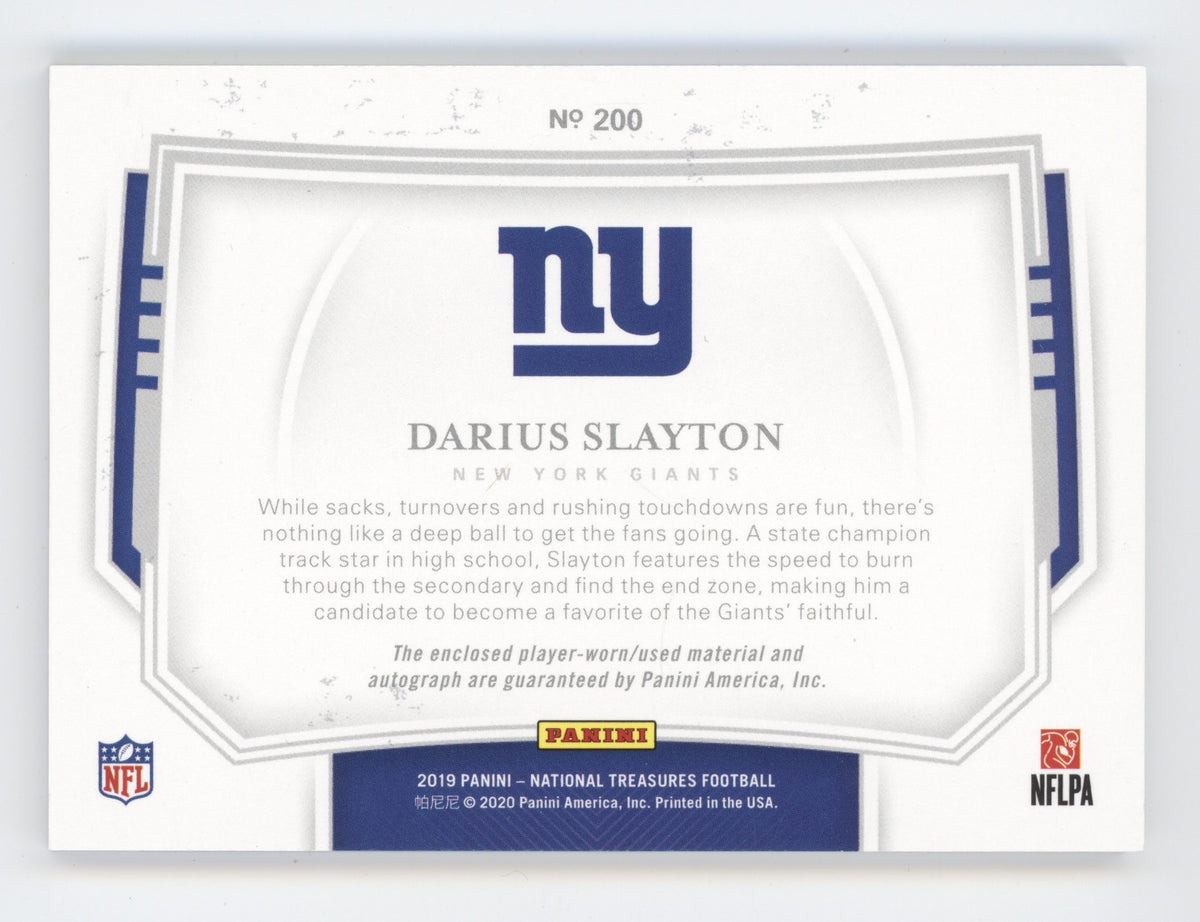 2019 Panini National Treasures Darius Slayton #200 Rookie Patch Auto 31/99 RC